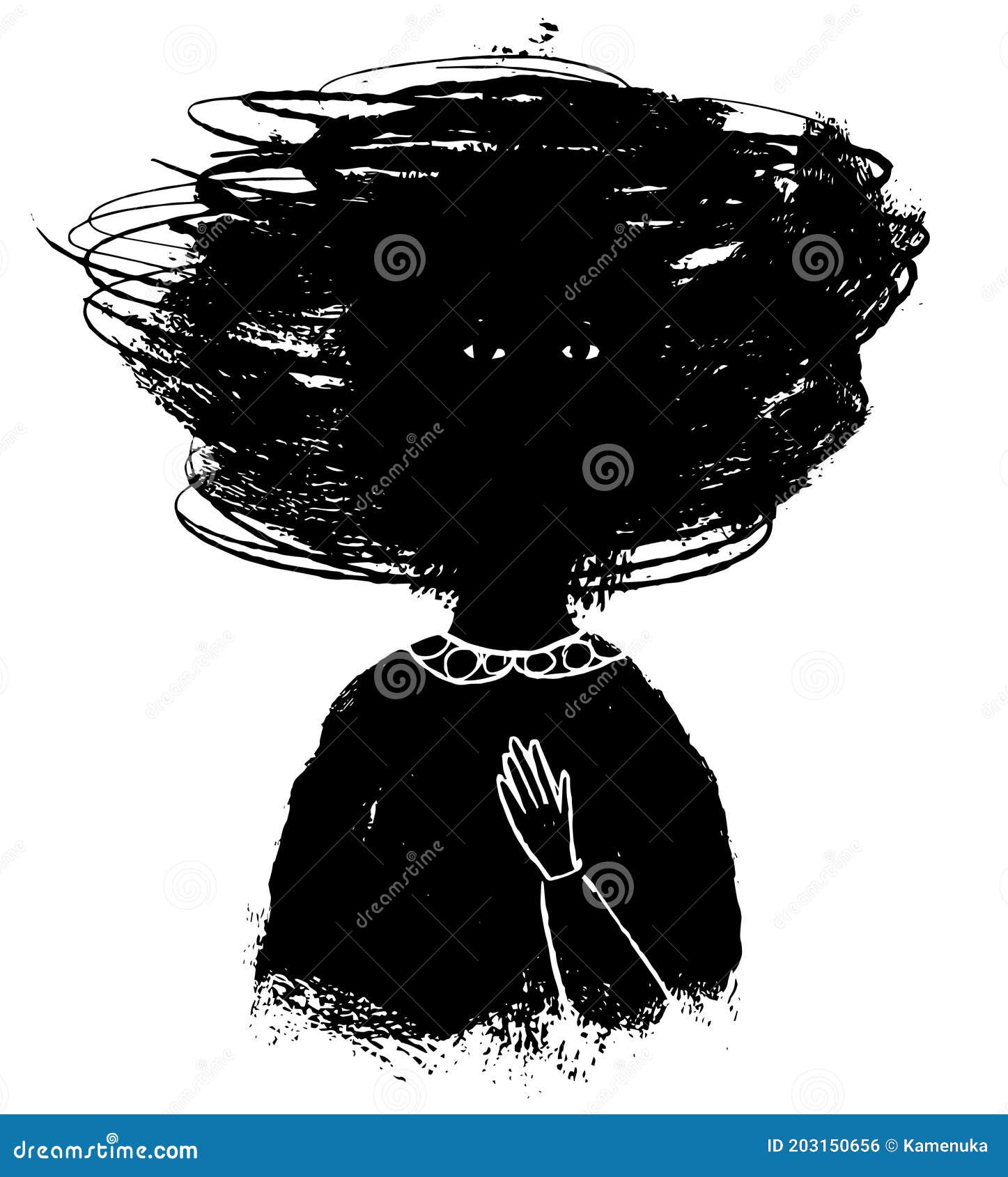 Retrato De Una Mujer Con Pensamientos Perturbadores Ilustración De Ansiedad.  Vector De Concepto De Salud Mental Ilustración del Vector - Ilustración de  fondo, concepto: 203150656