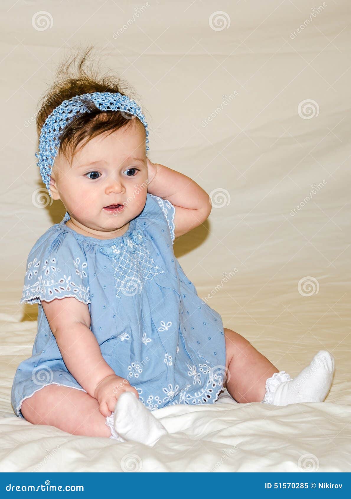 vestido azul para bebe