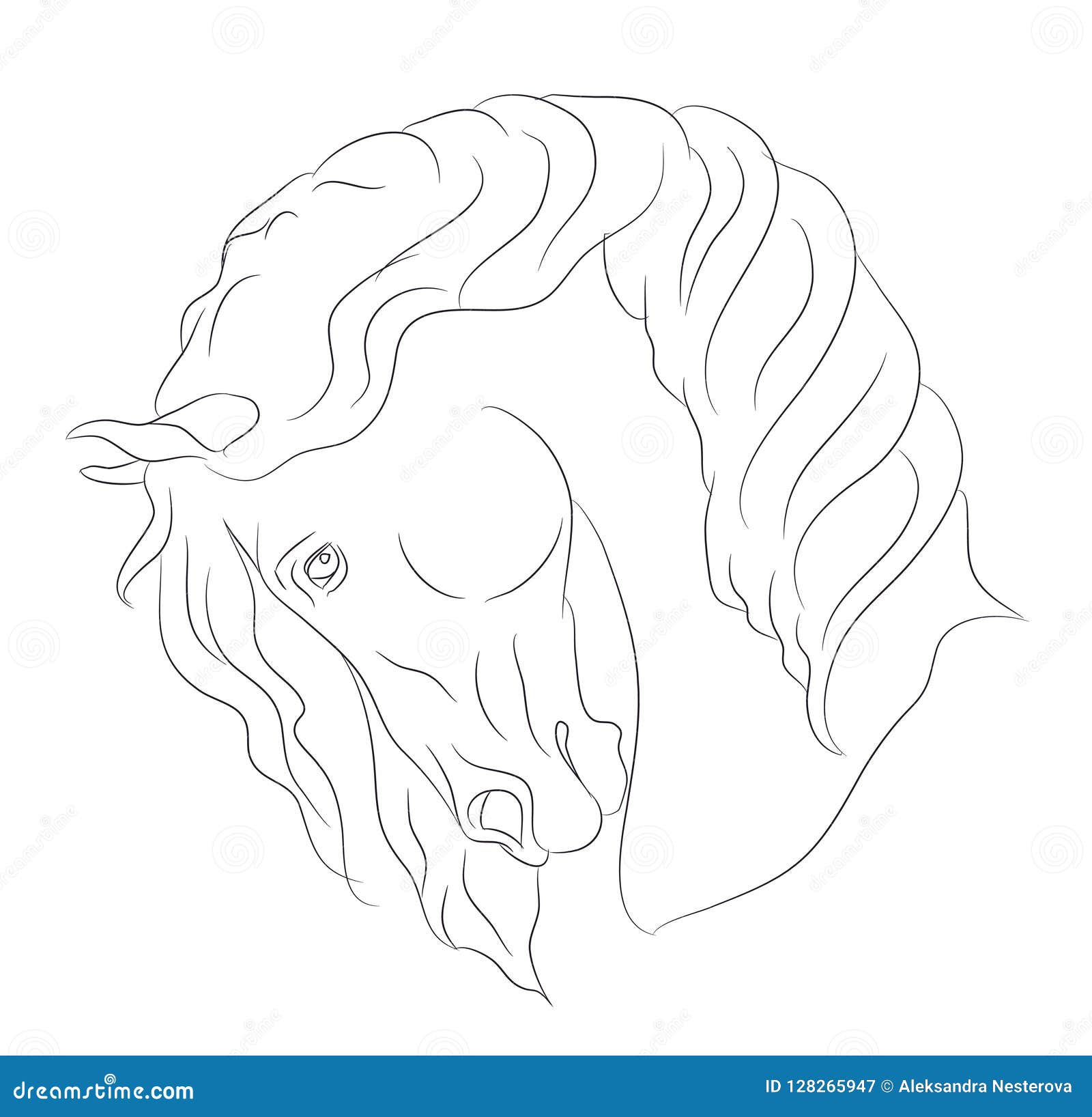 Poster de retrato de cavalo em desenho de lápis de