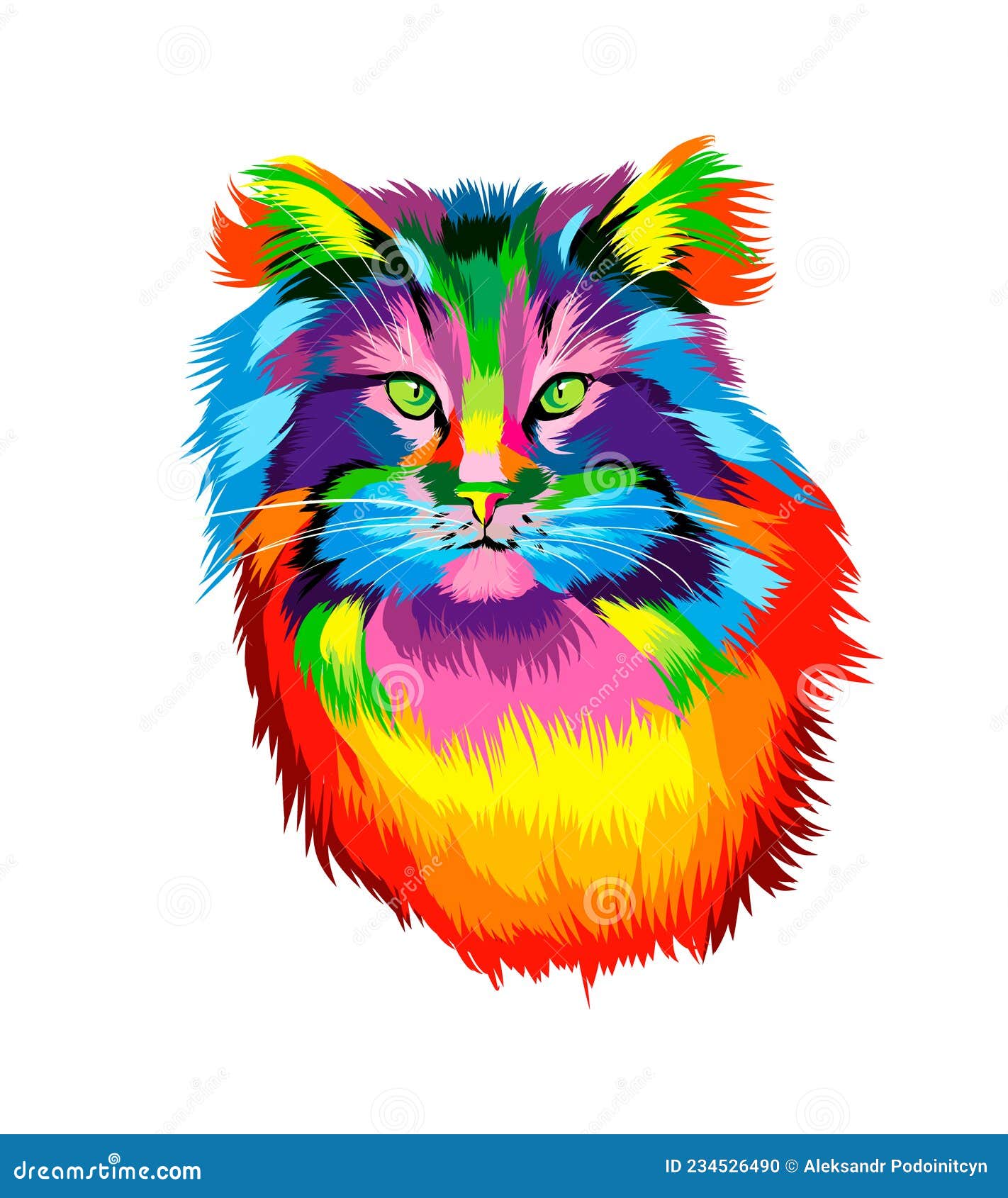 Vetores e ilustrações de Gato multicolorido para download gratuito