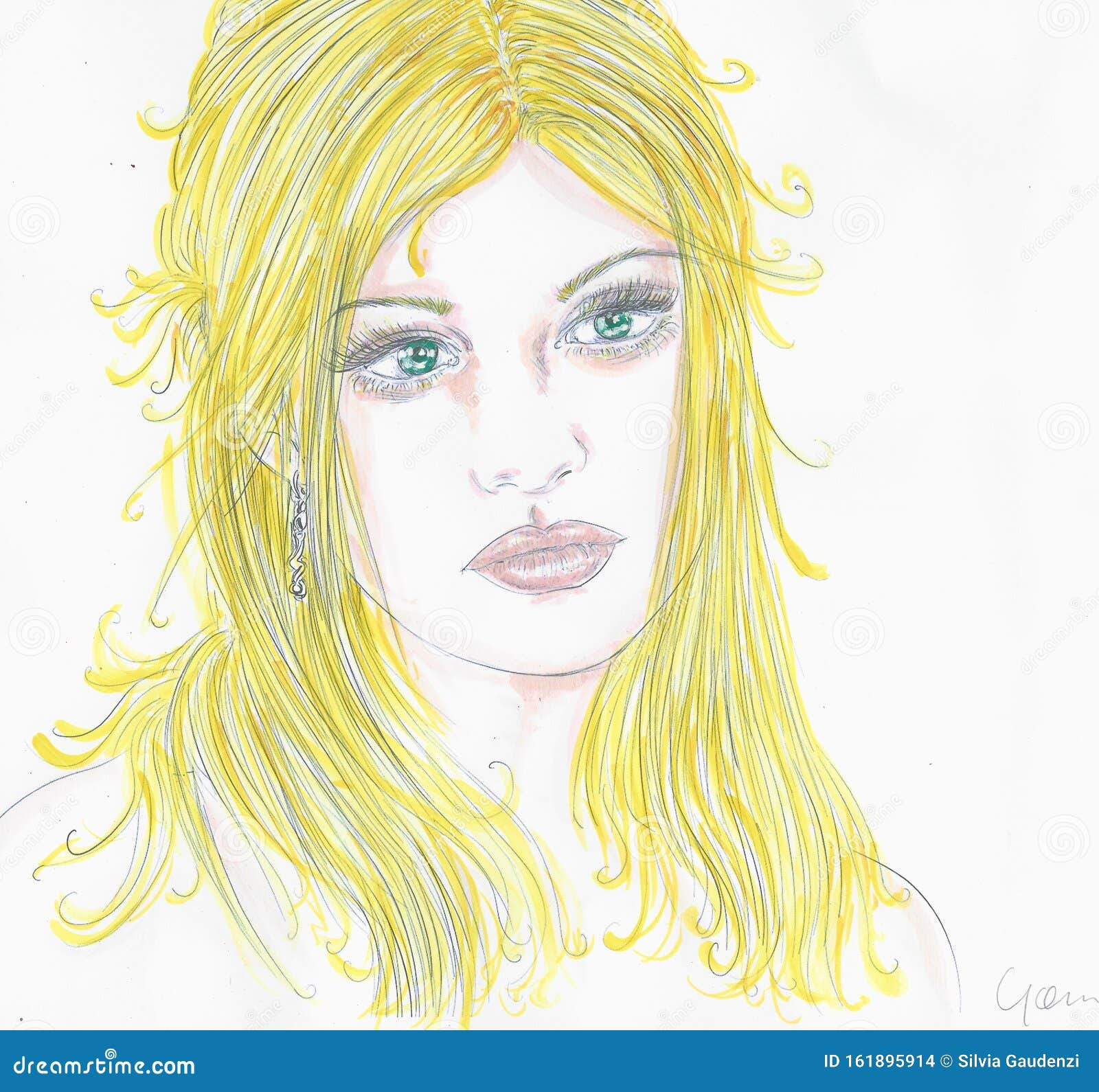 Retrato Feminino Sexy, Desenhos Originais Pintados Com Aquarela No Papel  Ilustração Stock - Ilustração de liso, cabeleireiro: 161895914