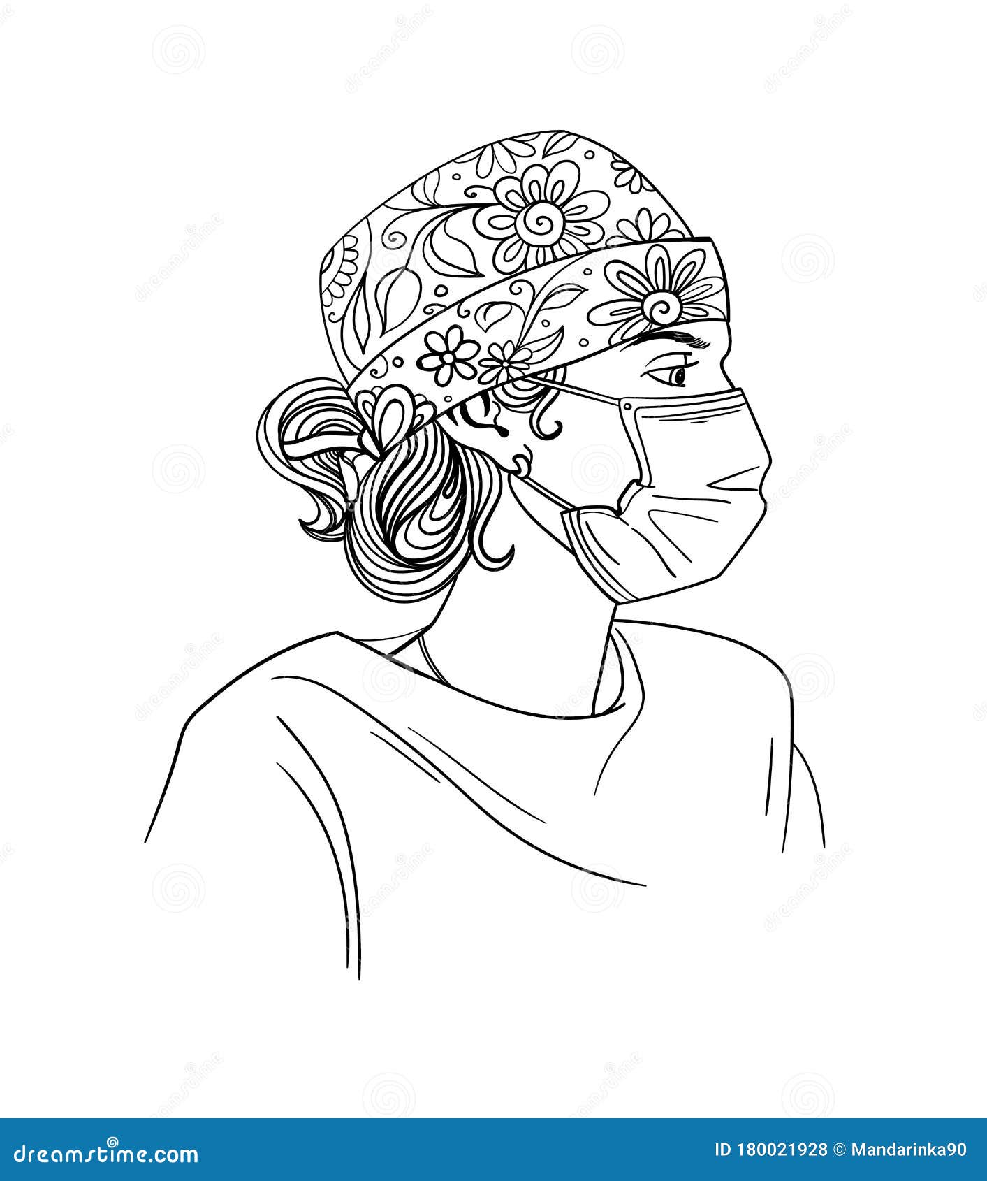 Retrato Hecho a Mano Libre De Enfermera Médica, Paramédico Ilustración del  Vector - Ilustración de trazado, fatiga: 180021928