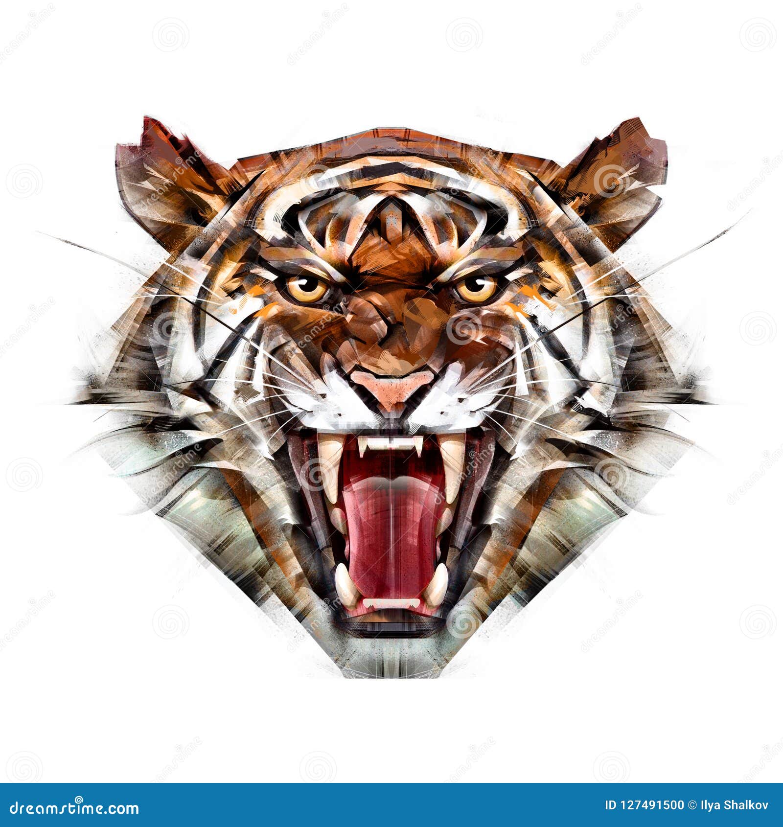 Papeis de parede Tigre Fauve Rictus Ver Focinho 3D Gráfica