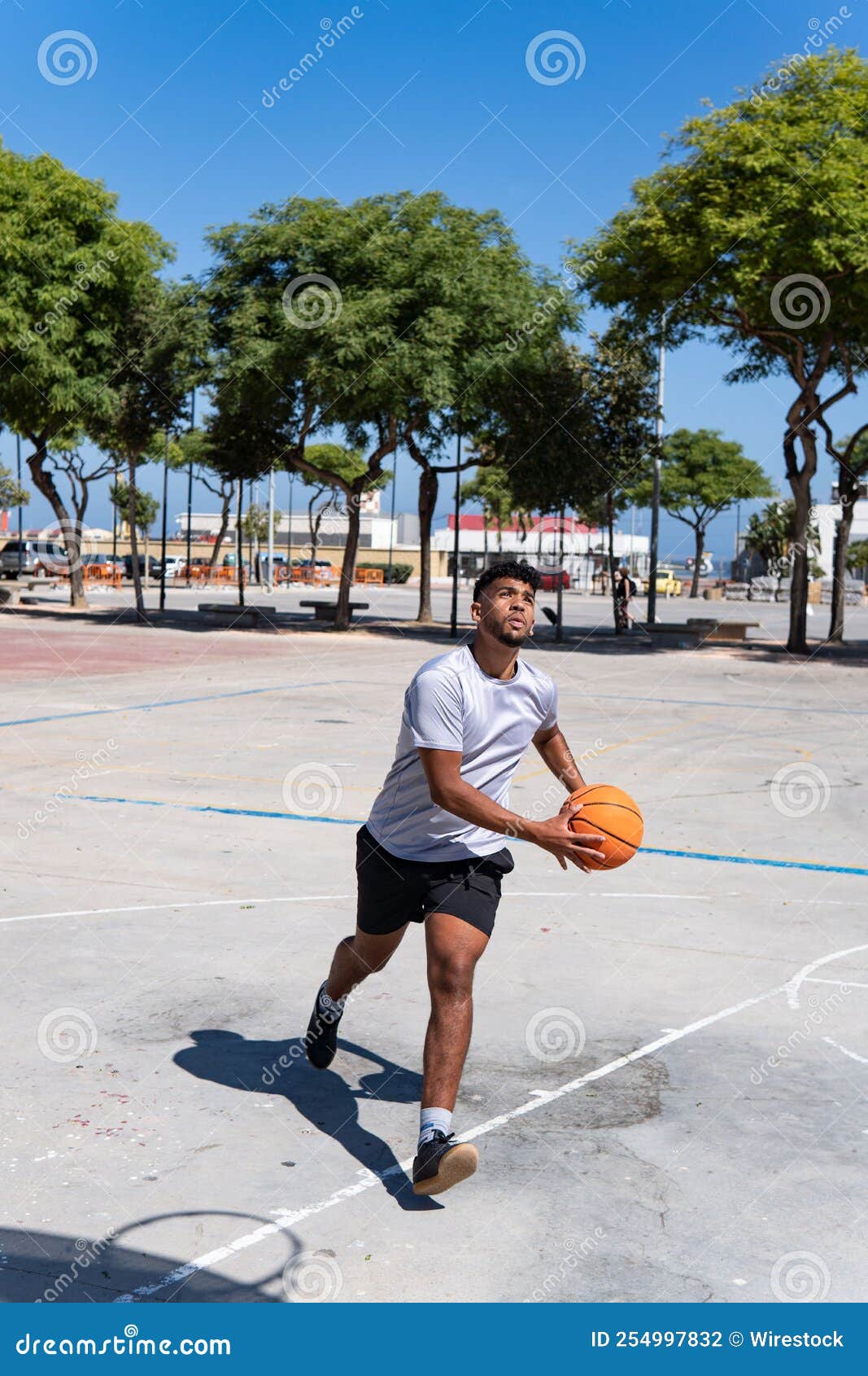 Foto Vertical De Uma Pessoa Jogando Basquete Foto de Stock