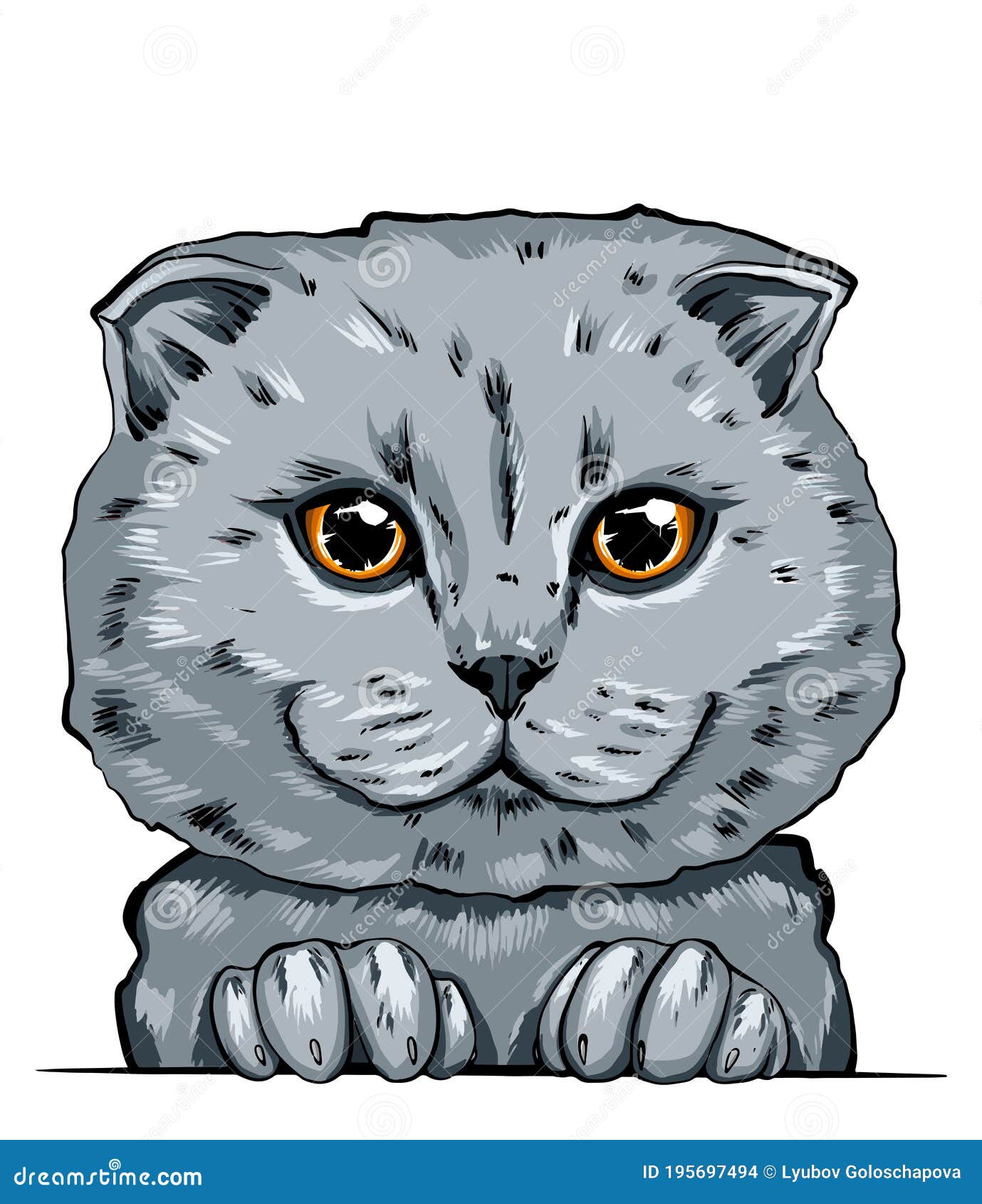 Desenho Animado Minimalístico Para Gatos Ilustração Stock