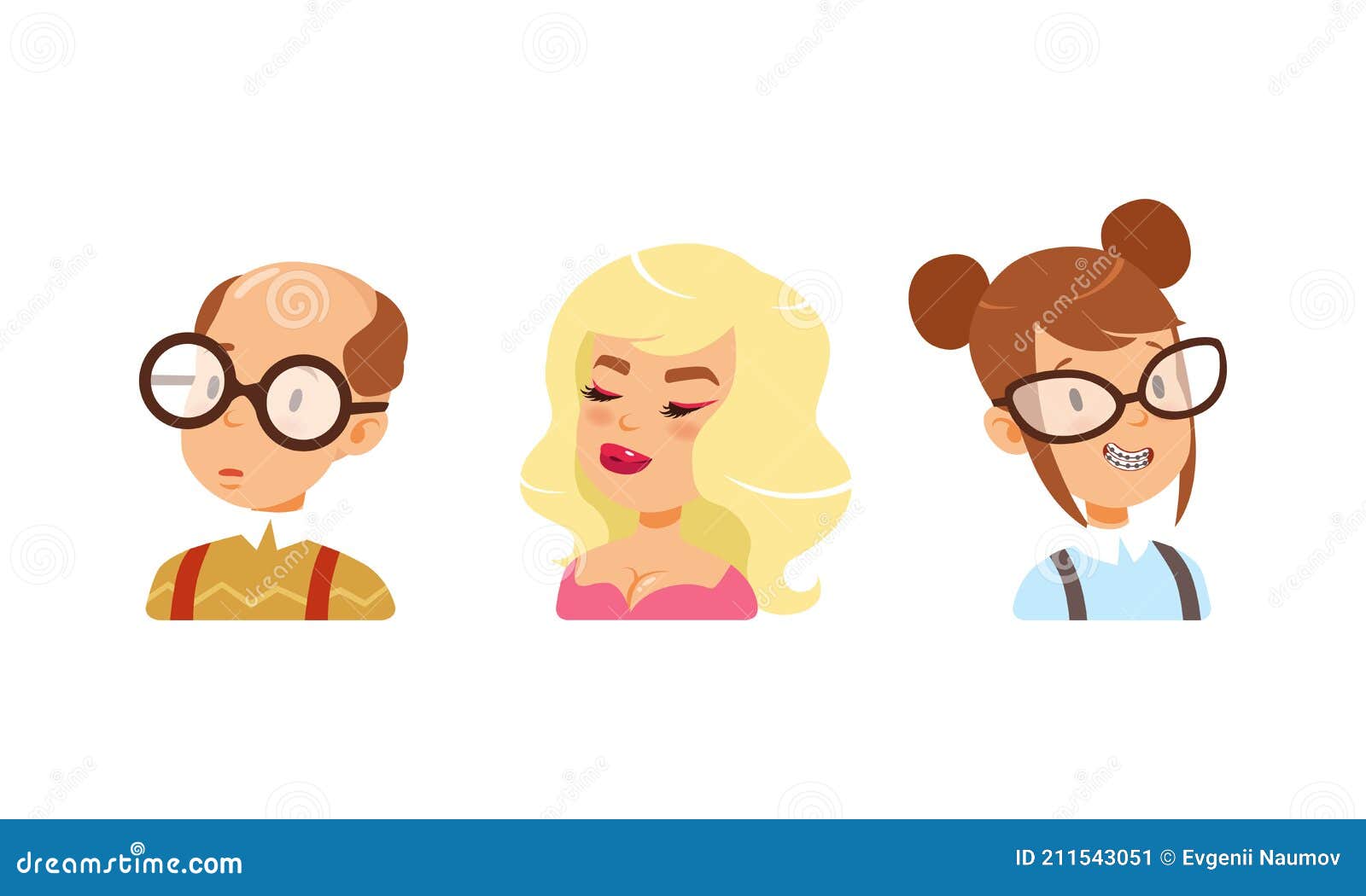 Conjunto De Cabeças De Mulheres Jovens. Perfil De Avatar De Meninas.  Ilustração Vetorial De Desenhos Animados De Retratos De Heróis De Jogos  Móveis Royalty Free SVG, Cliparts, Vetores, e Ilustrações Stock. Image