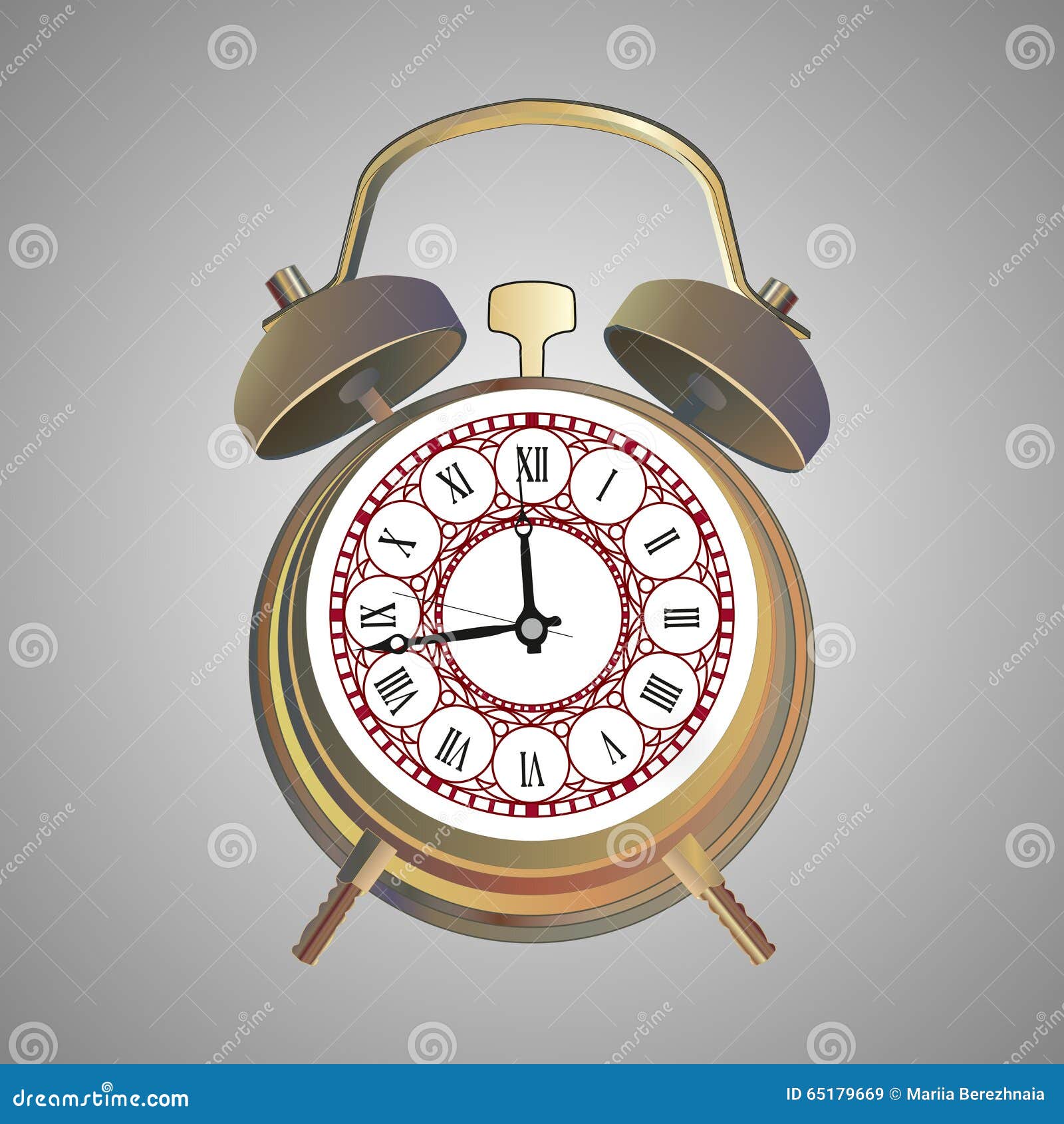 Retro alarm clock stock vector. Illustration of vintage 65179669