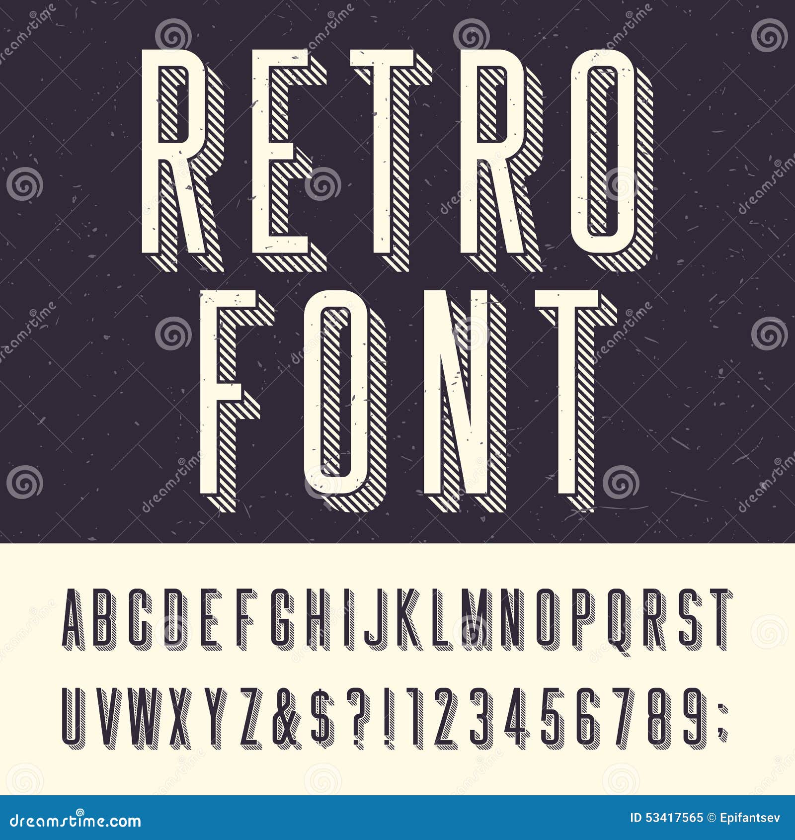 Download Retro alphabet vector font stock vector. Illustration of element - 53417565