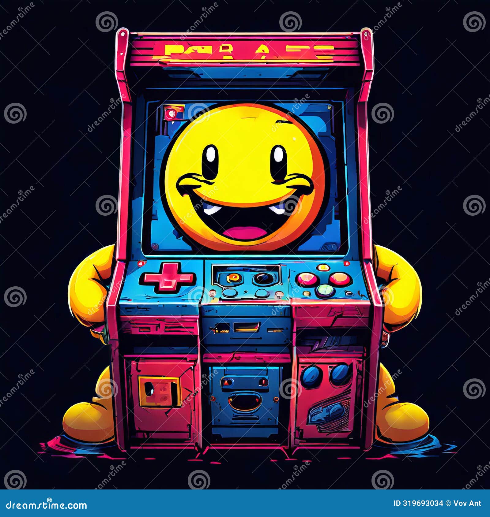 Retro Arcade Games Pixel Art Posters Inspired by Classic Arcad Stock 