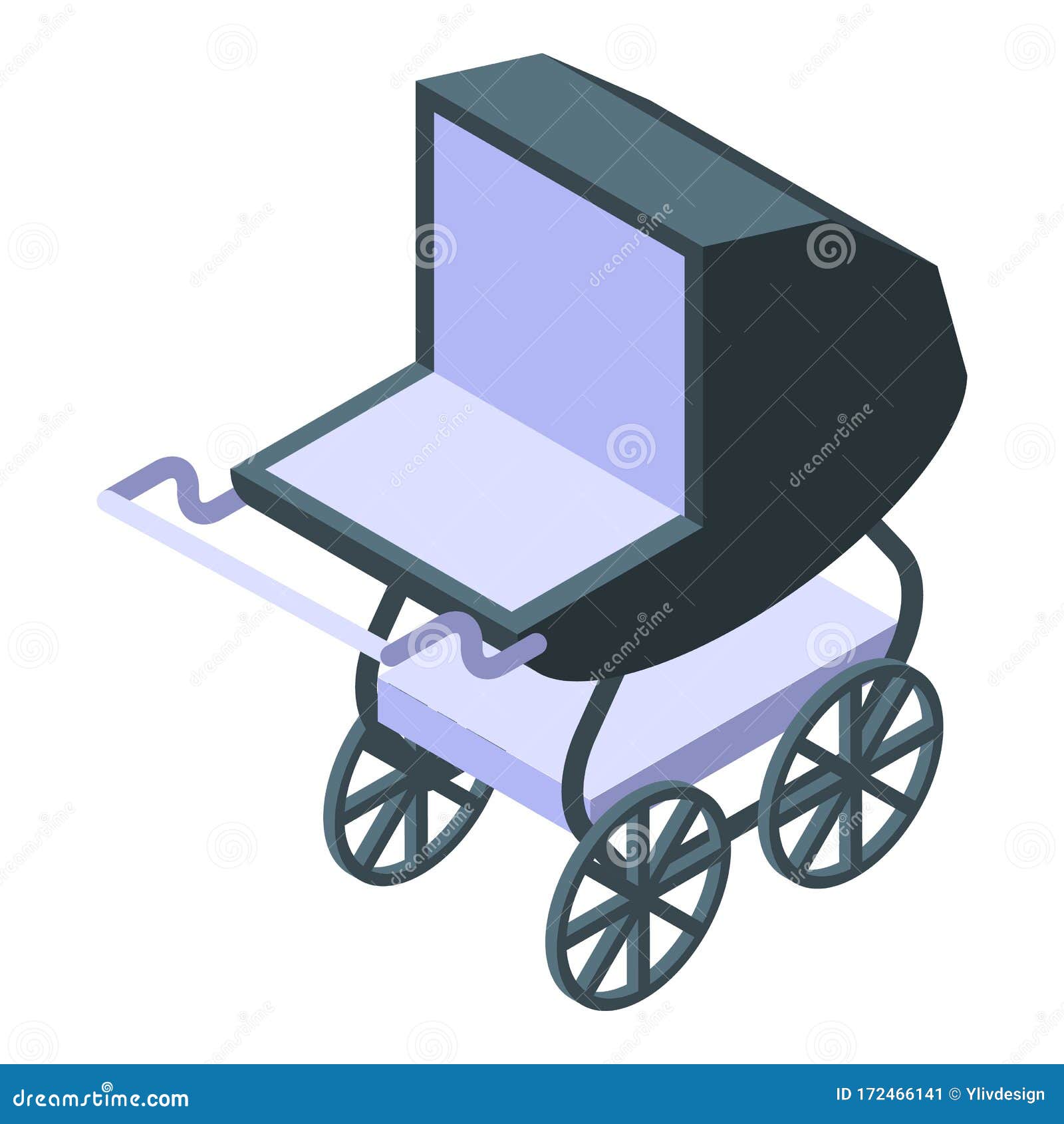 Download Retro Baby Pram Icon, Isometric Style Stock Vector ...