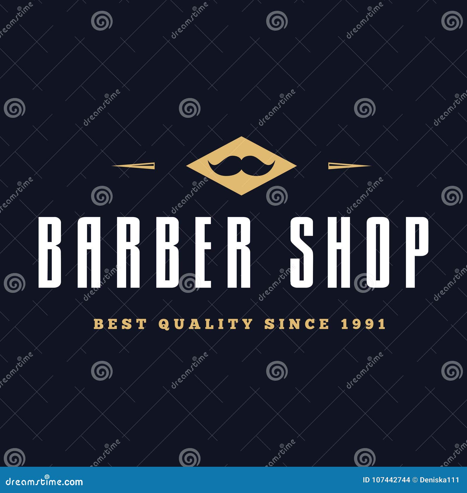 Vintage Barber Shop Logo Labels Badges And Design