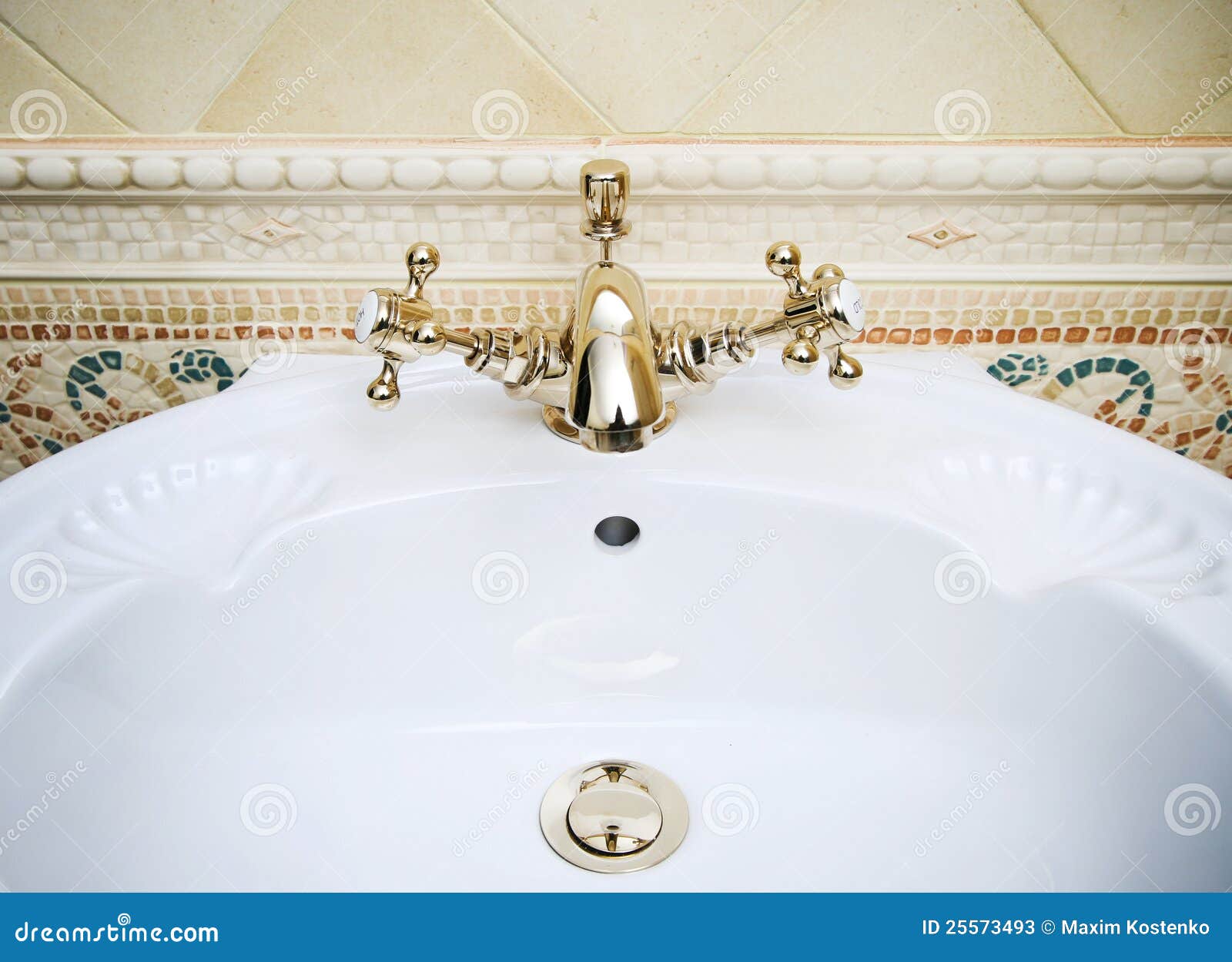 Retro bathroom faucet stock image. Image of detail, decor 25573493