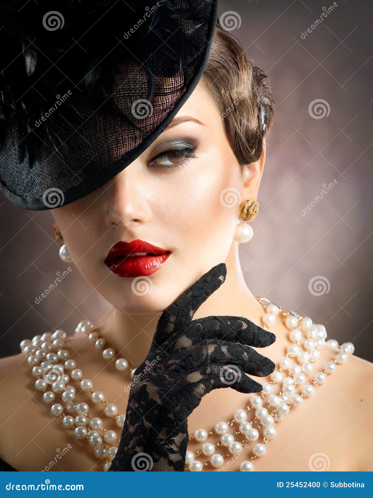 Retro Beauty Portrait stock photo. Image of lipstick ... Retro Beauty Portrai