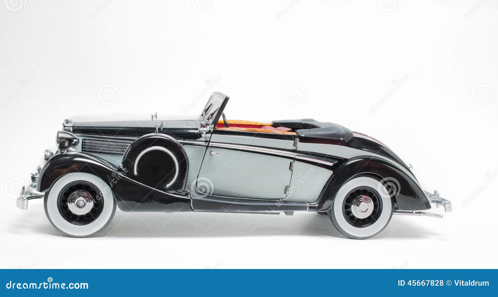 Retro Black And Grey Color Vintage Classic Car Model 