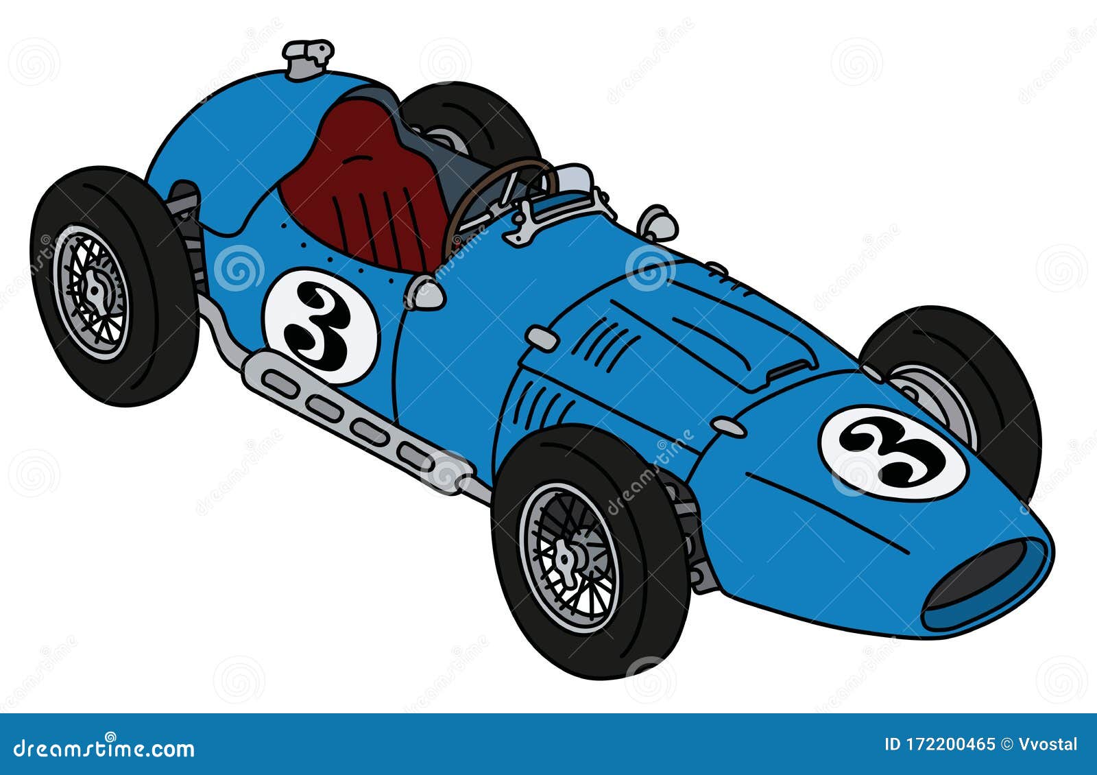 the retro blue racecar