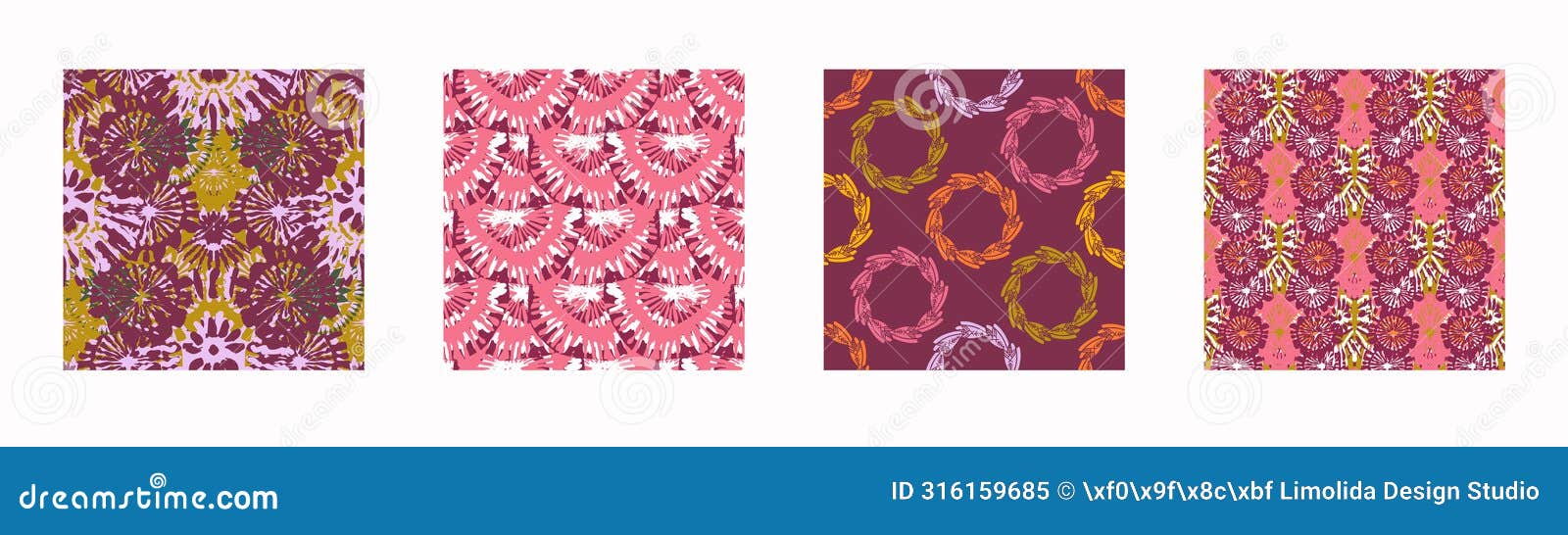 retro botanical  pattern collection in elegant style. luxury print textur for beautiful feminine seamless