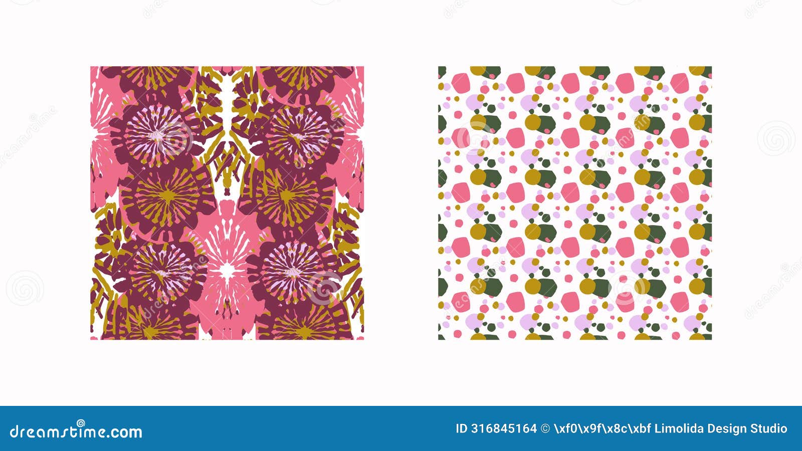 retro botanical  pattern collection in elegant style. luxury print textur for beautiful feminine seamless