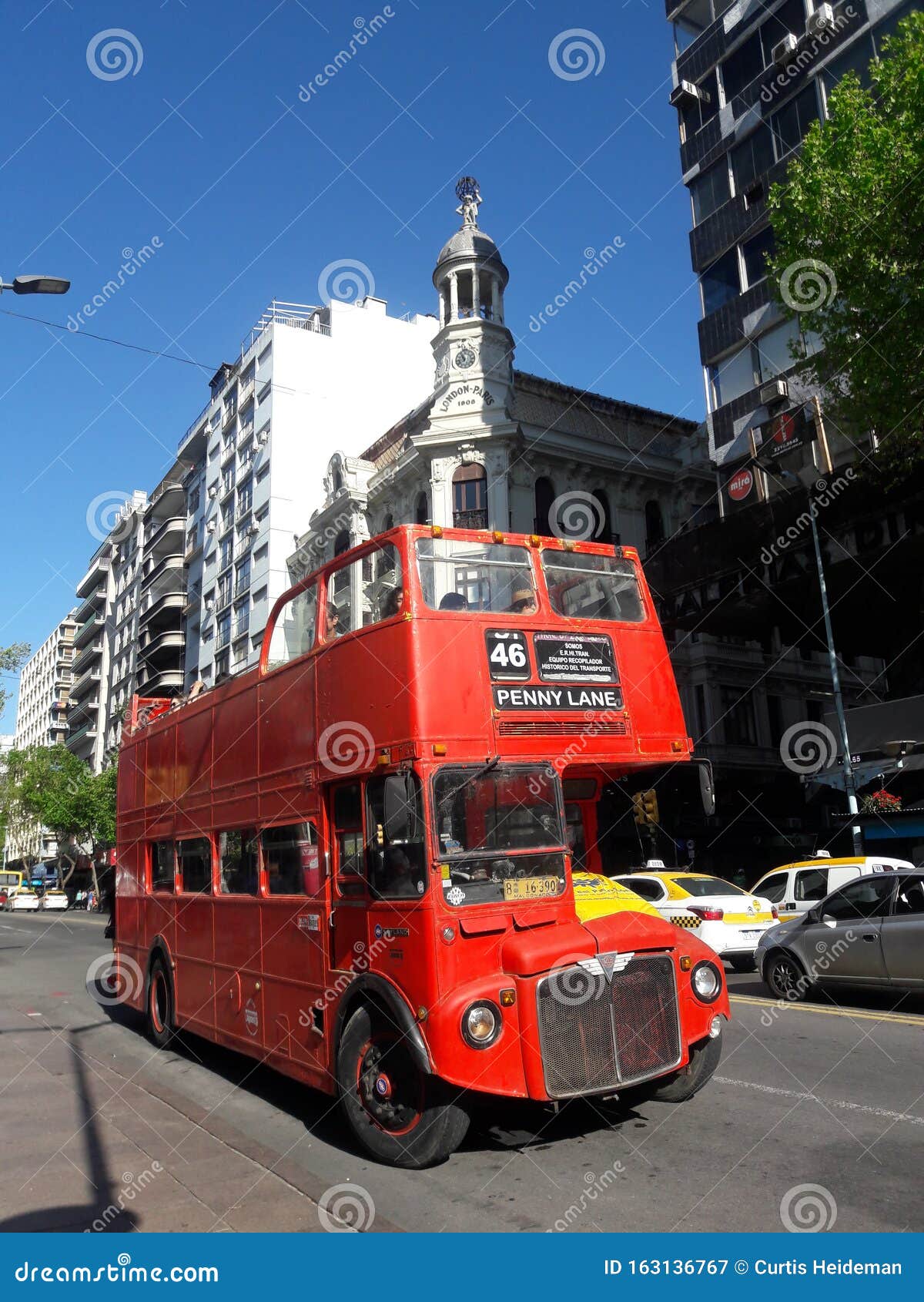 Retro British Double Decker Bus In Montevideo Uruguay