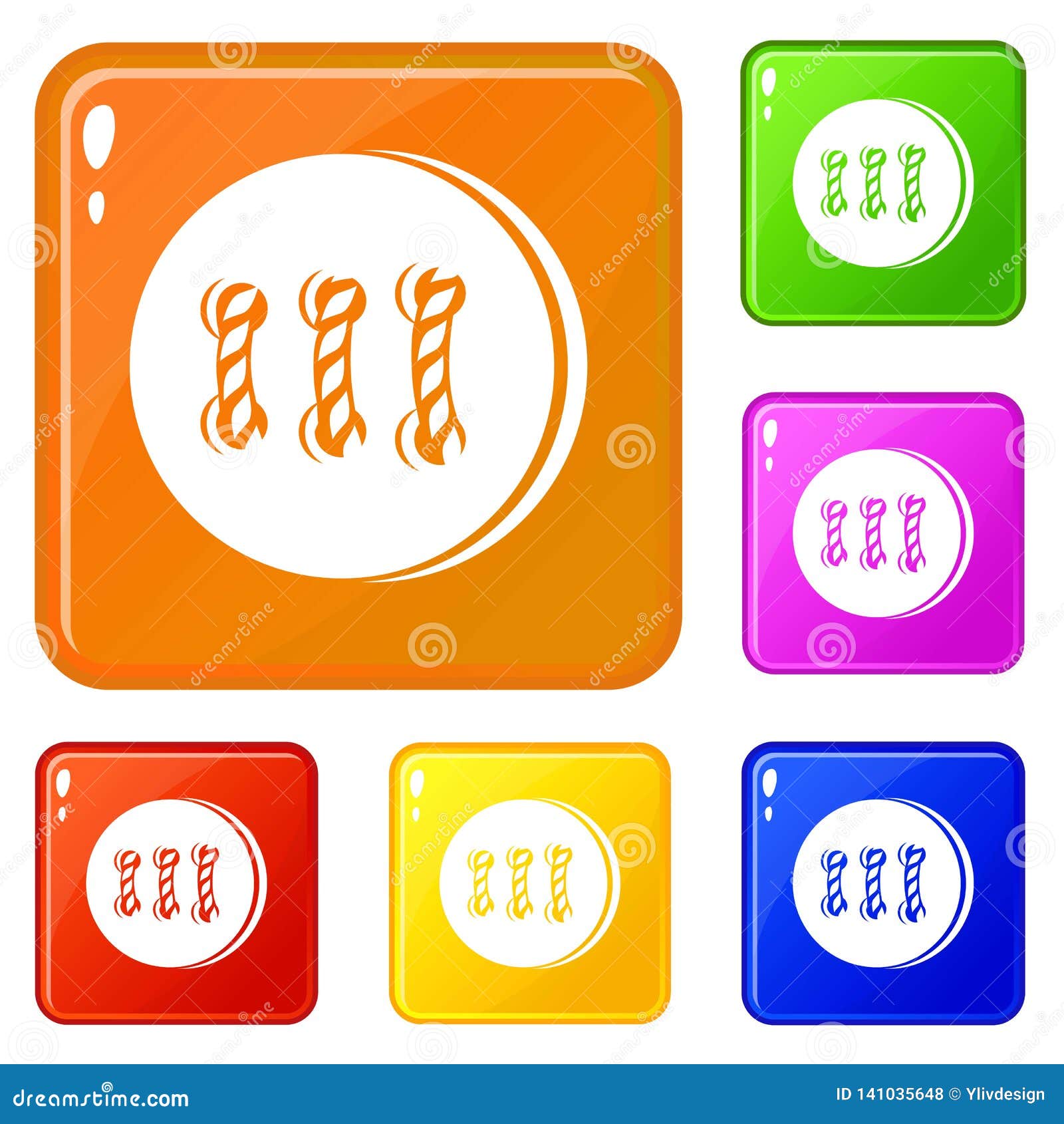 Retro Button Icons Set Vector Color Stock Vector - Illustration of