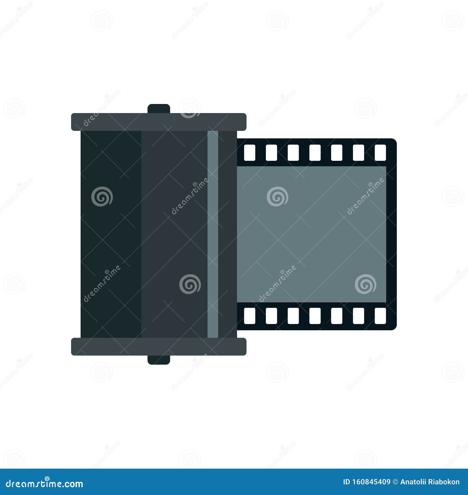 Retro Camera Film Icon, Flat Style Stock Vector - Illustration of ...