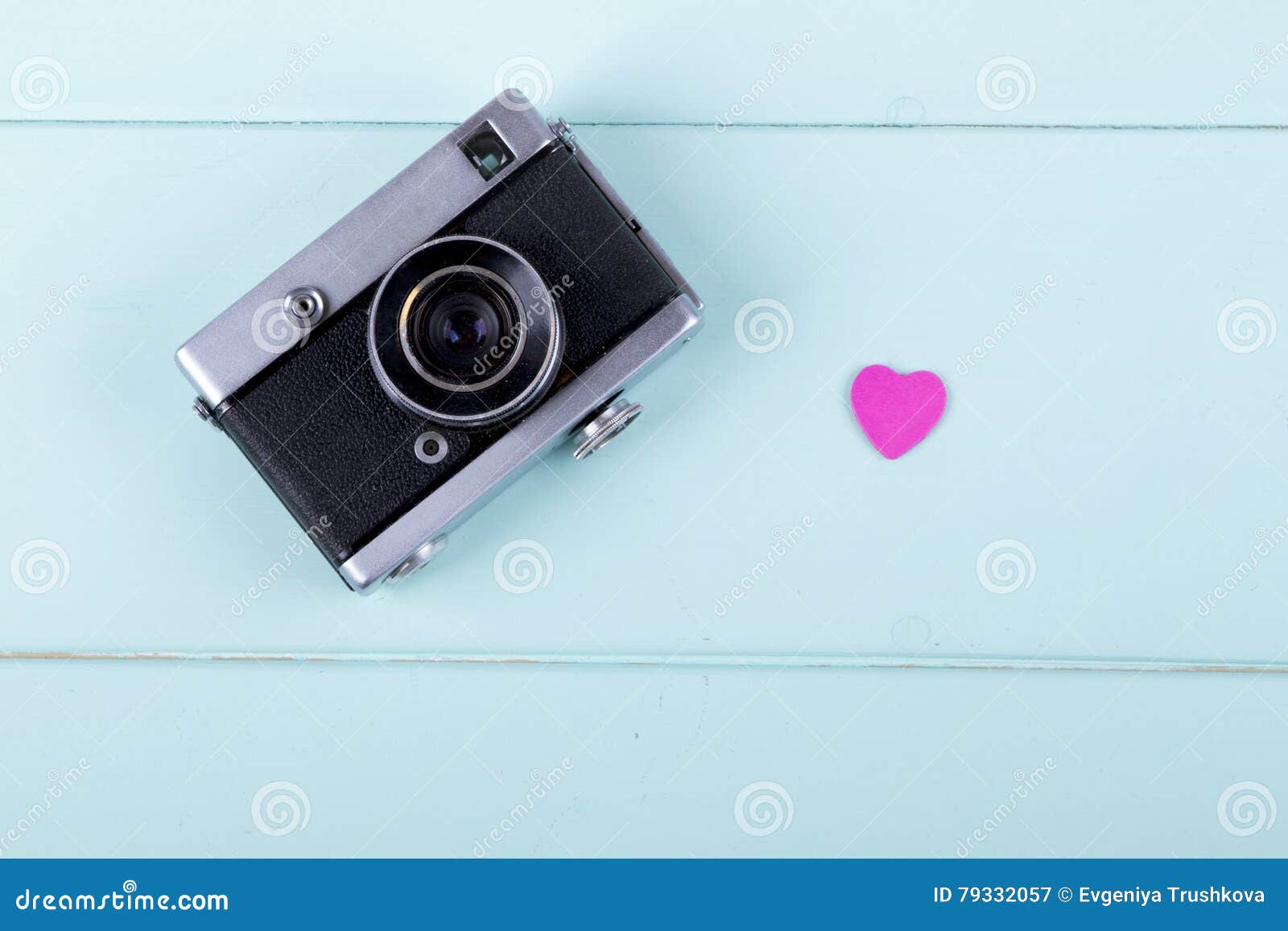 Retro Camera with Pink Heart Stock Image Image of shape, copy 79332057