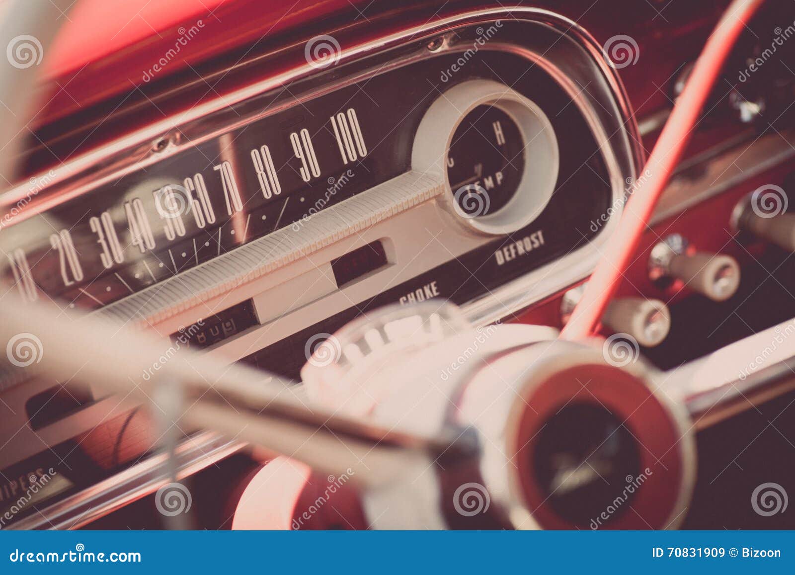 Retro car dashboard stock image. Image of design, automotive 70831909