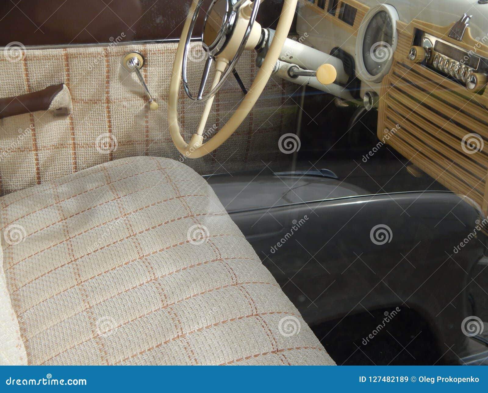 Retro Car Interior Antique Details Stock Image - Image of design