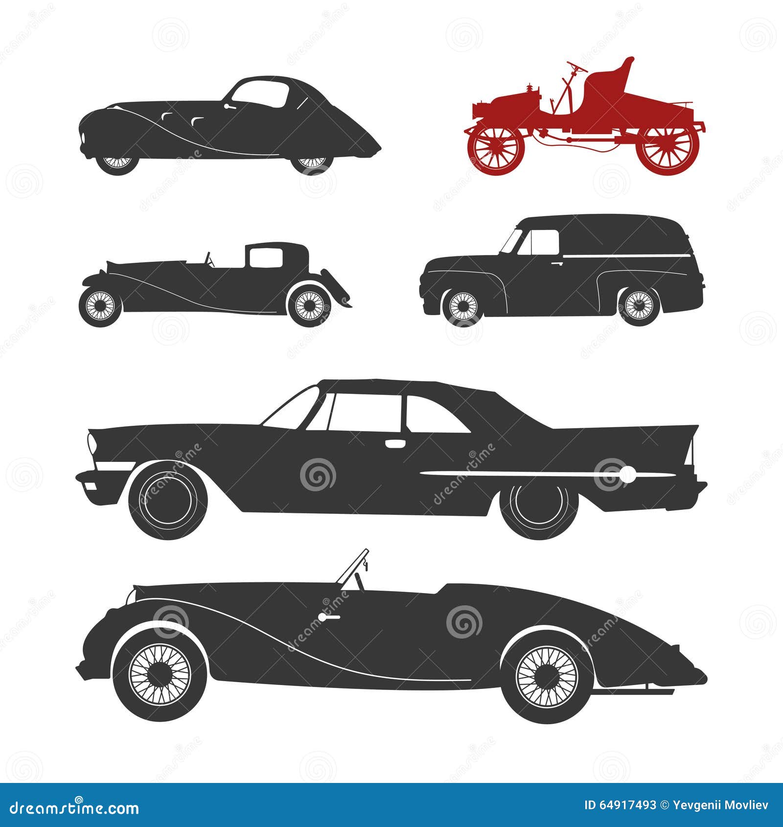 Cars Outline Clipart-Classic Car silhouette icon on white background vector