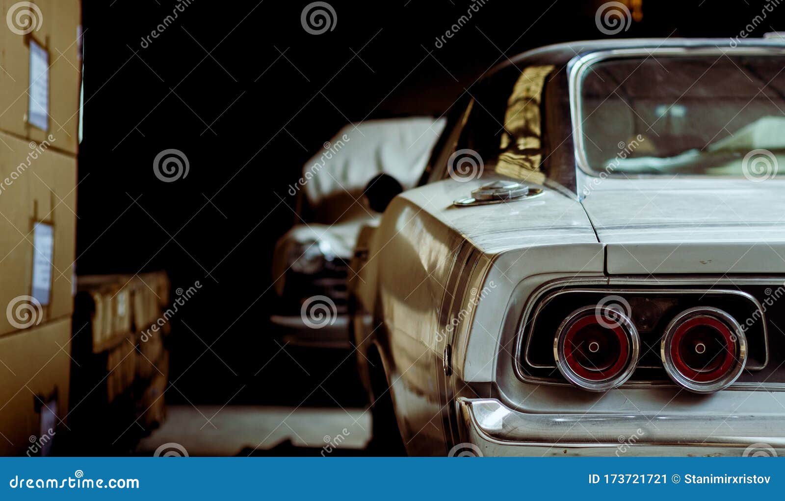 Retro Cars  In An Old Warehouse  Stock Image Image of 