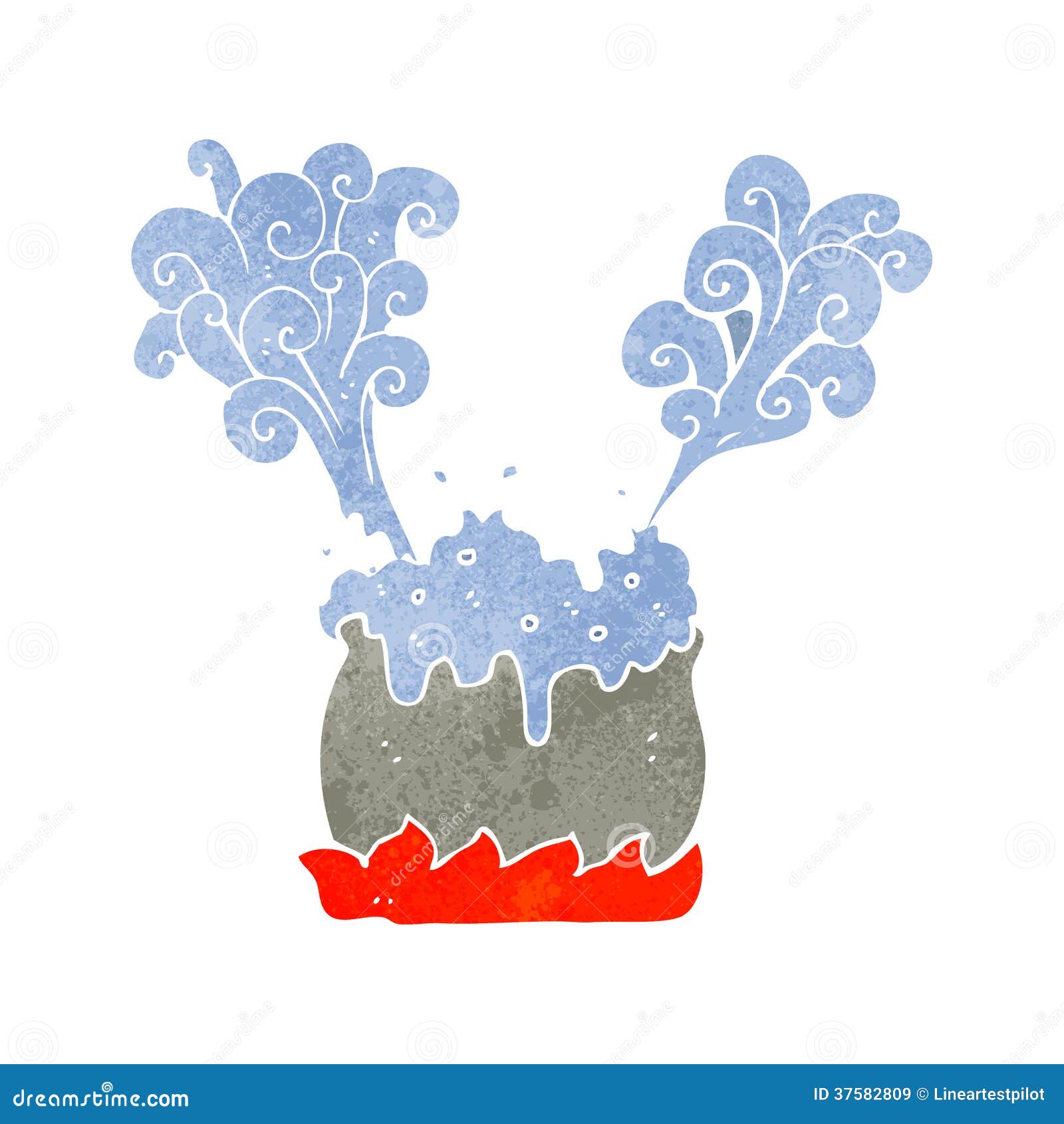 Retro Cartoon Bubbling Cauldron Stock Vector Illustration of