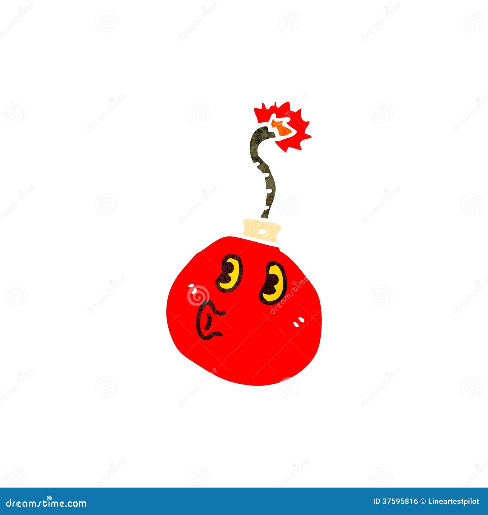 Retro cartoon cherry bomb stock vector. Illustration of character