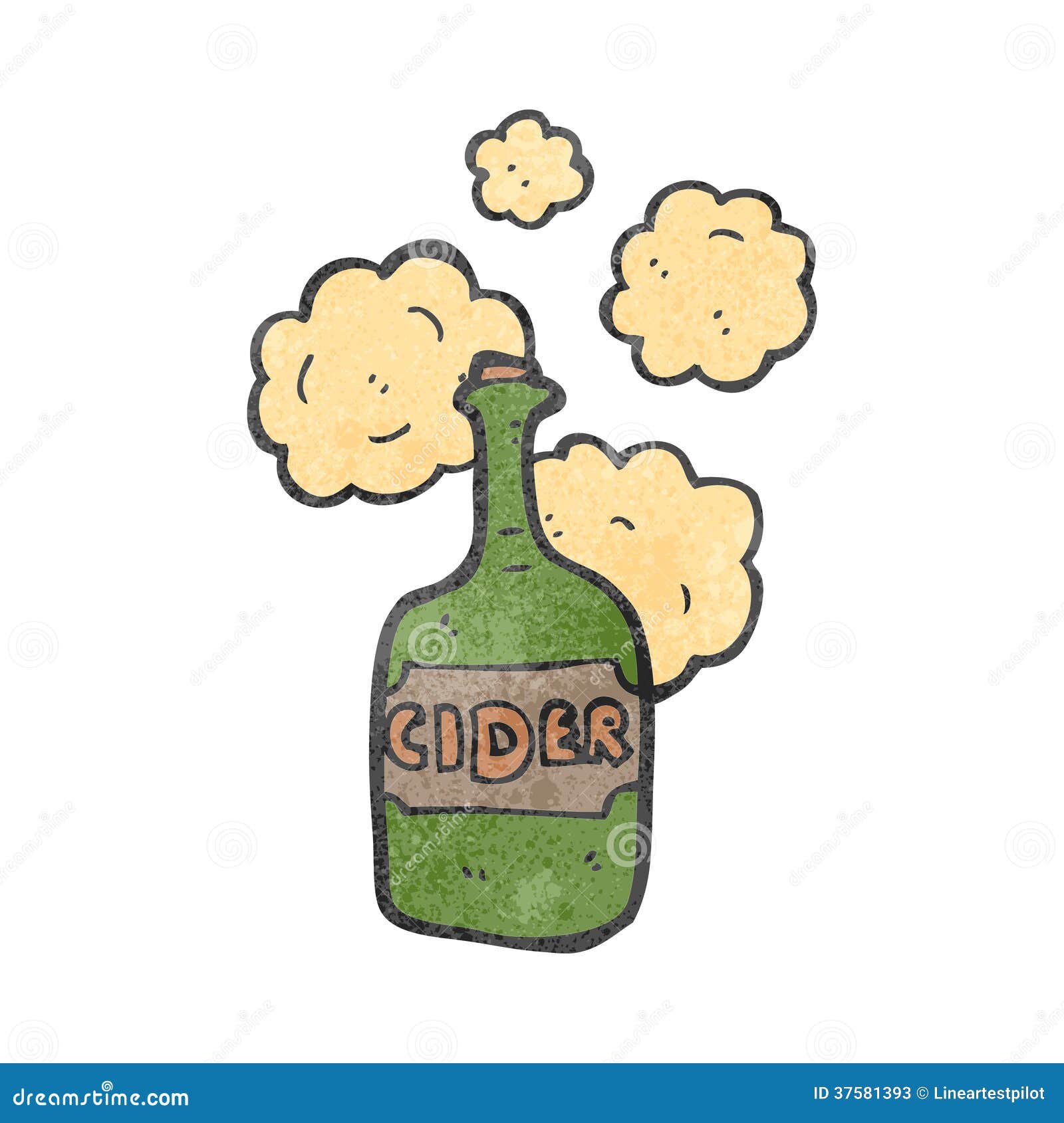 Retro cartoon cider bottle stock vector. Illustration of traditional