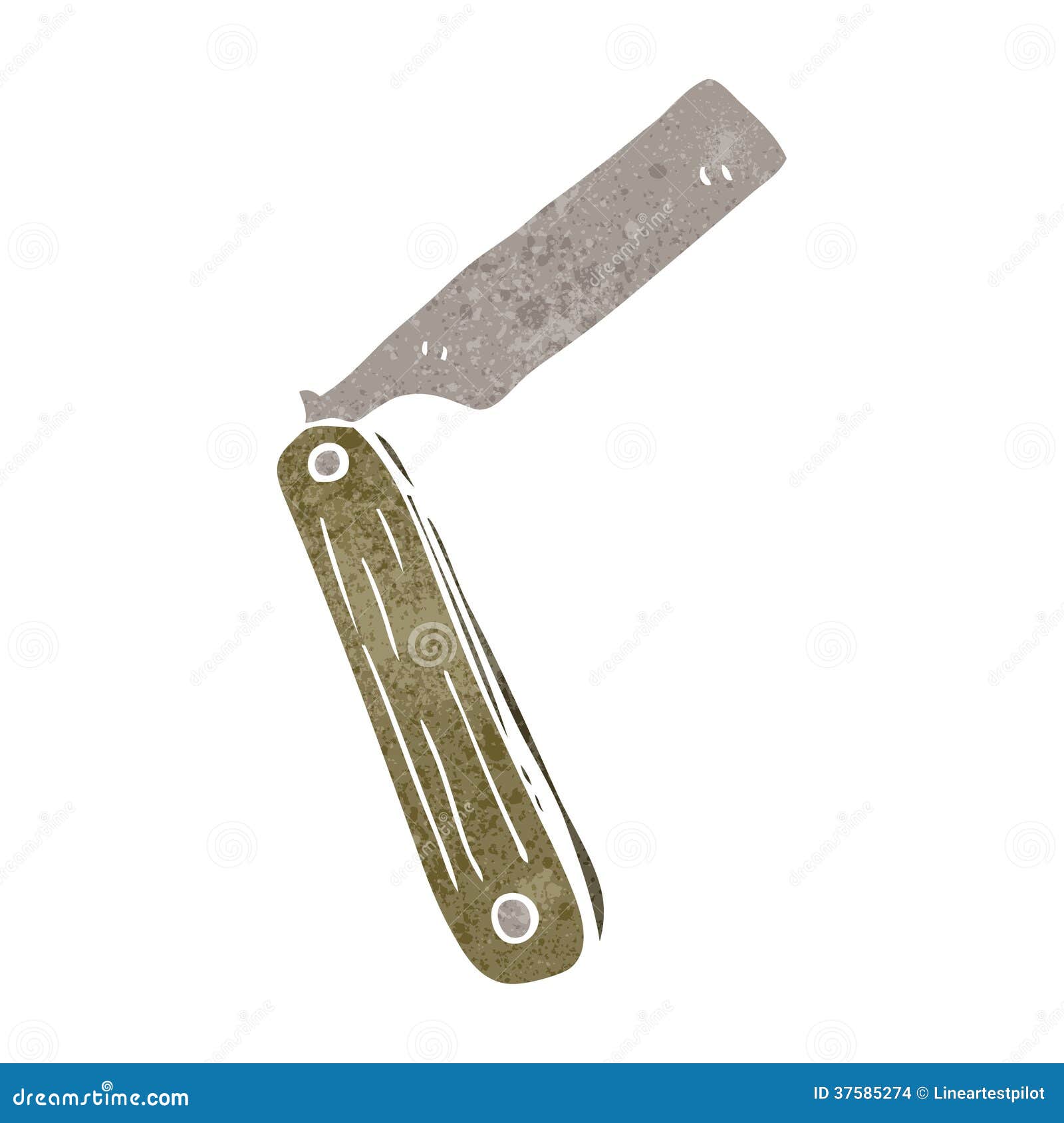 Retro Cartoon Cut Throat Razor Stock Vector Illustration of painted