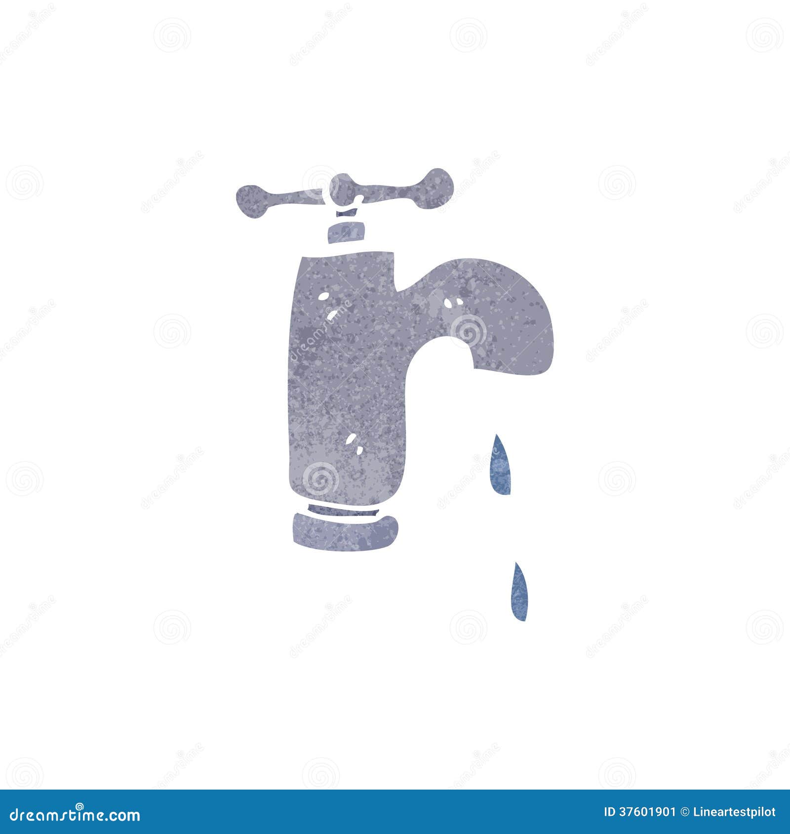 Retro cartoon leaky faucet stock illustration. Illustration of quirky