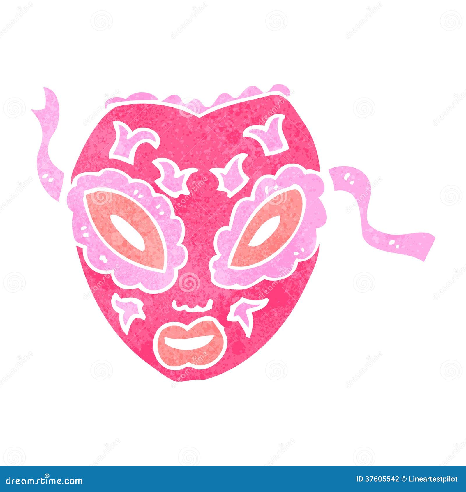 Retro cartoon mask stock illustration. Illustration of watercolor 37605542