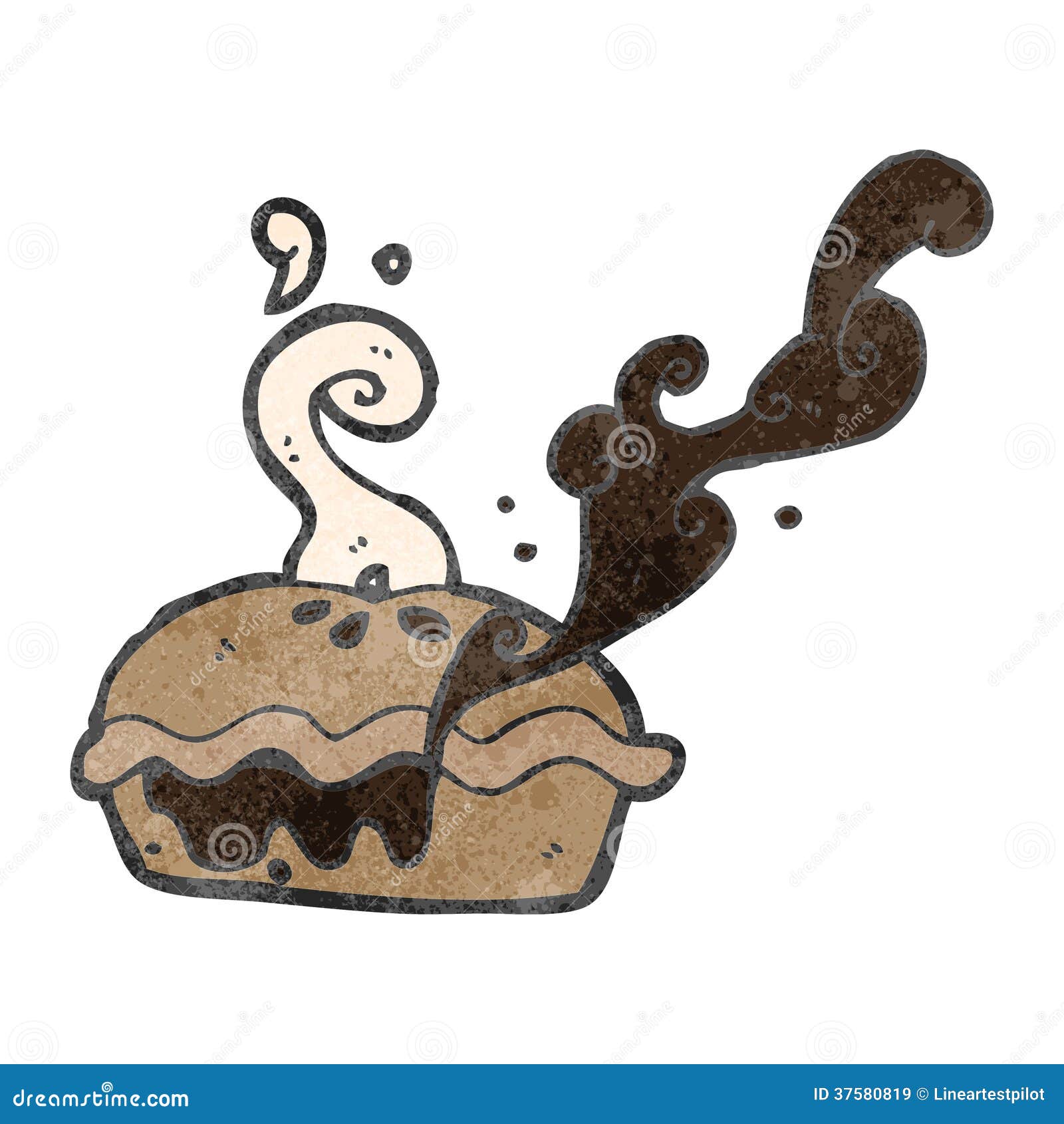 Retro cartoon meat pie stock vector. Illustration of funny 37580819