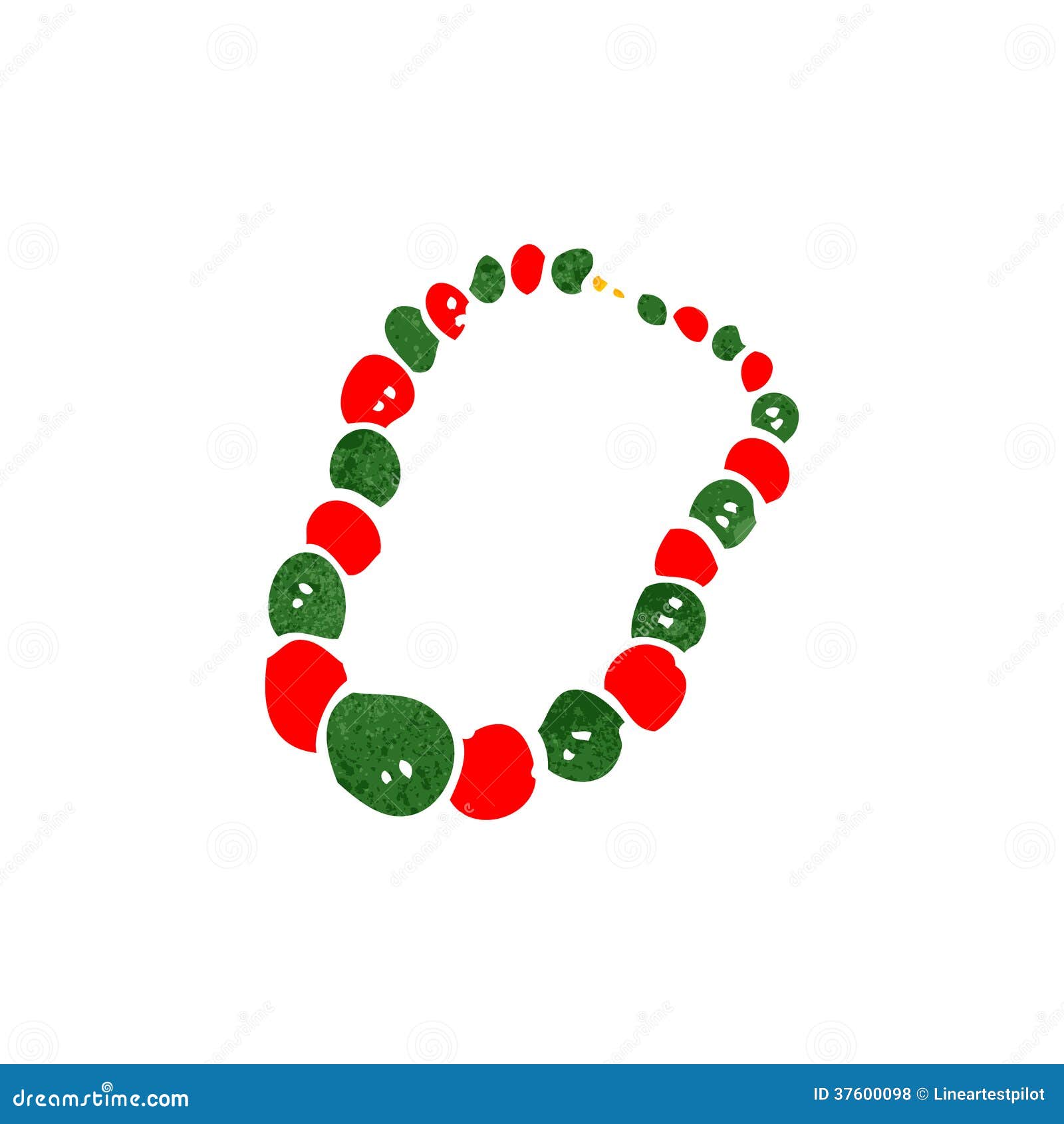 Retro Cartoon Necklace of Beads Stock Vector Illustration of drawn, grunge 37600098