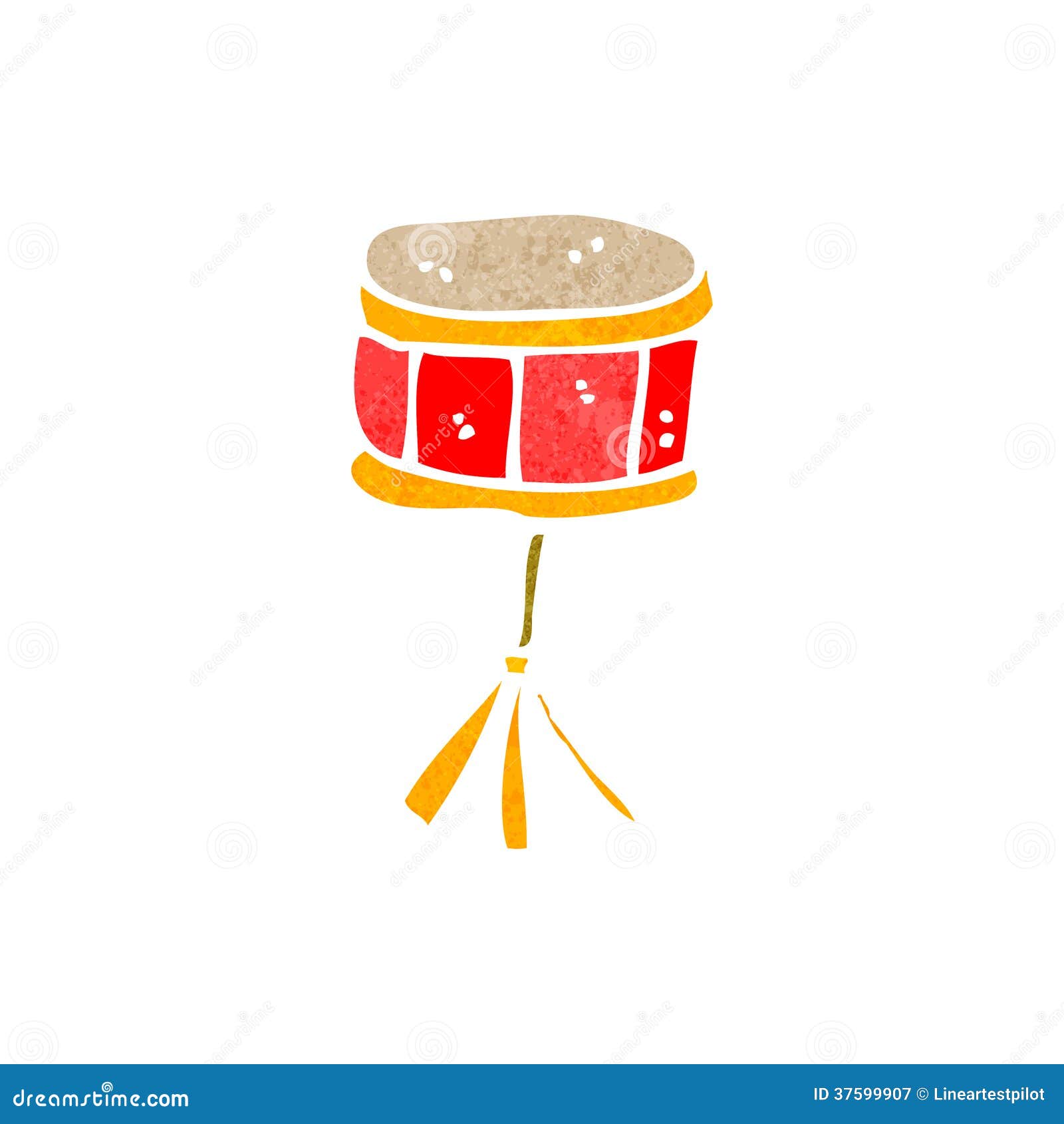 Retro cartoon snare drum stock vector. Illustration of crazy 37599907