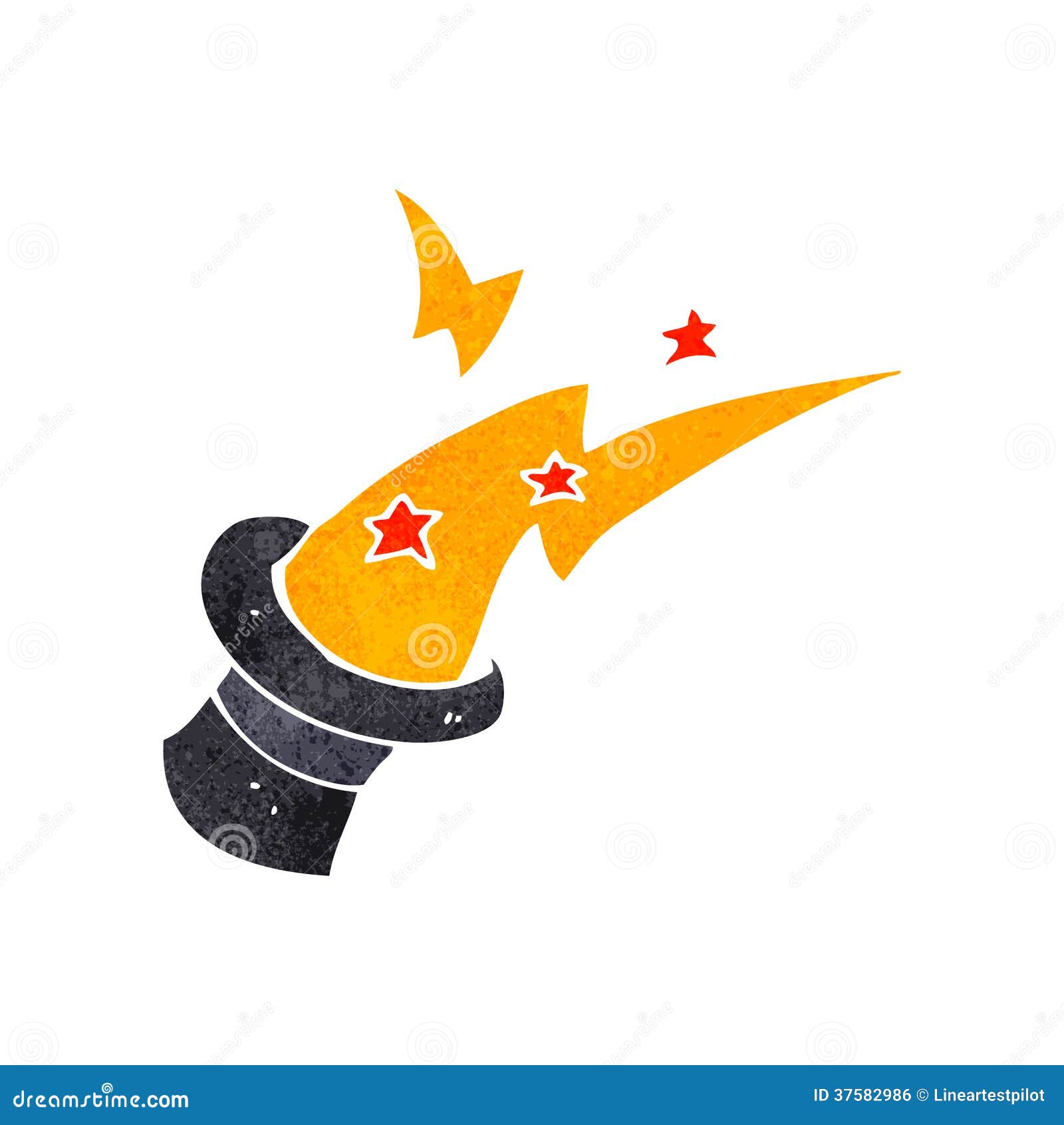 Retro Cartoon Top Hat with Lightning Bolt Stock Vector Illustration