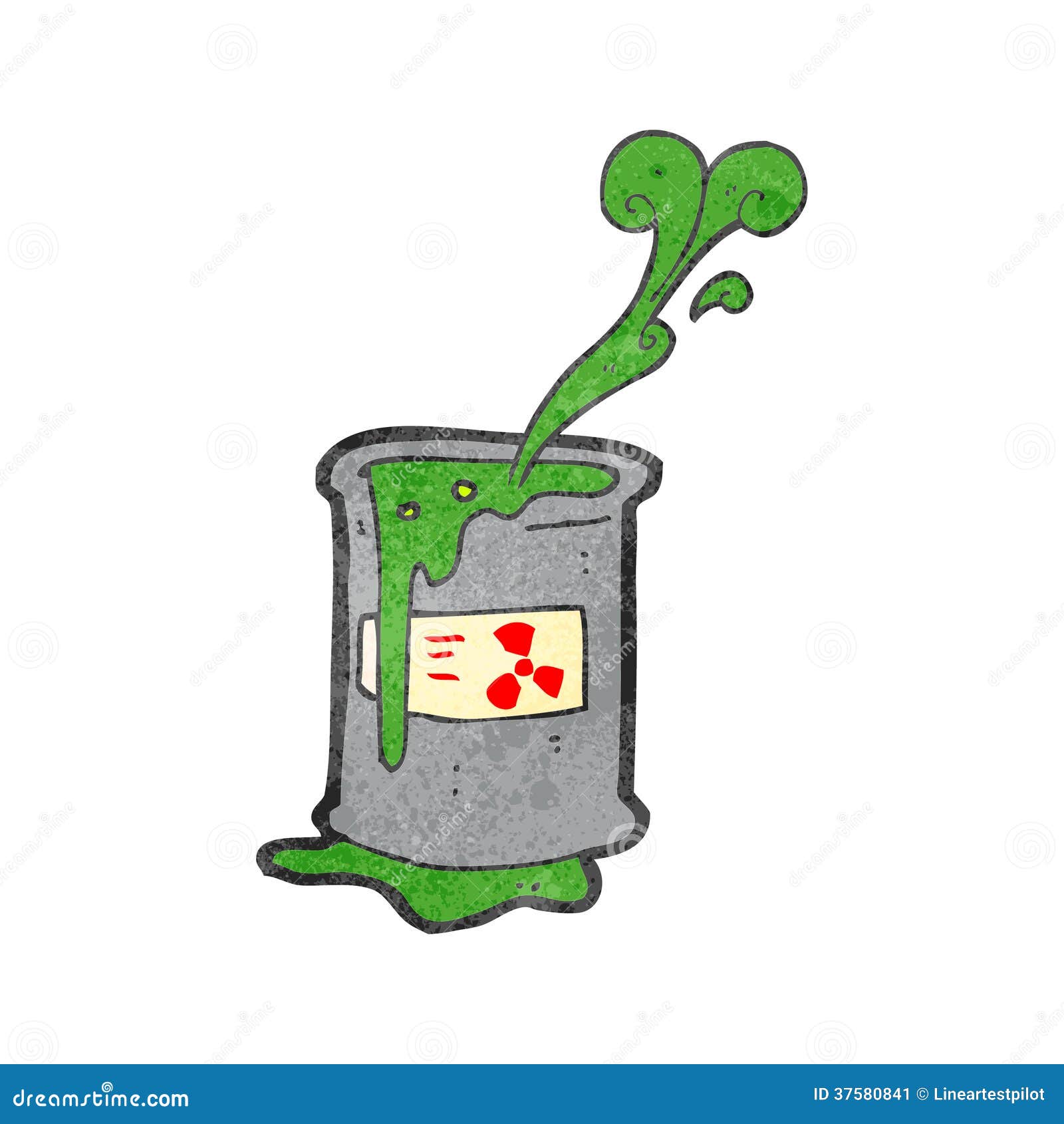 Retro cartoon toxic waste stock vector. Illustration of quirky - 37580841
