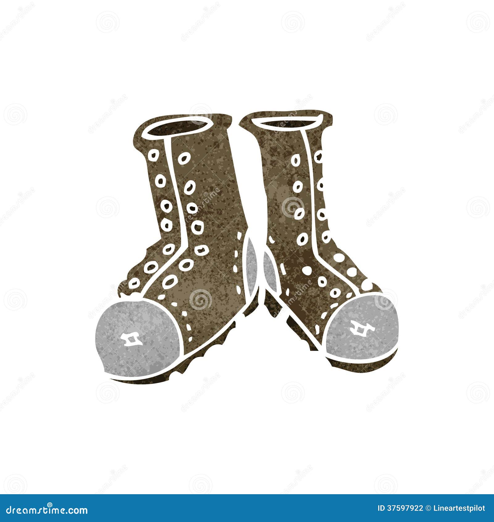 Retro cartoon work boots stock vector. Illustration of fashioned 37597922