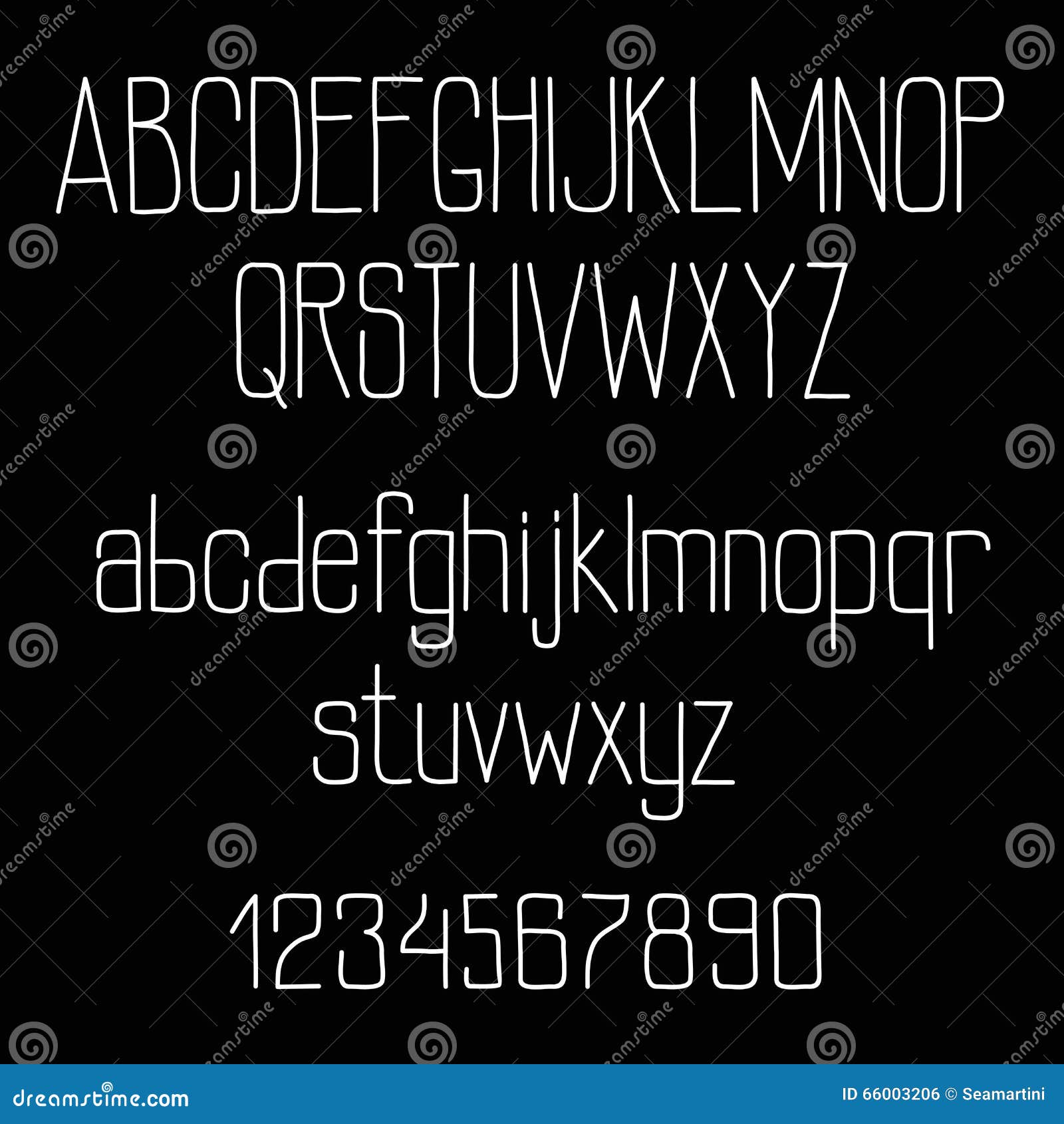 Retro Chalk Font Alphabet on Blackboard Stock Vector - Illustration of ...