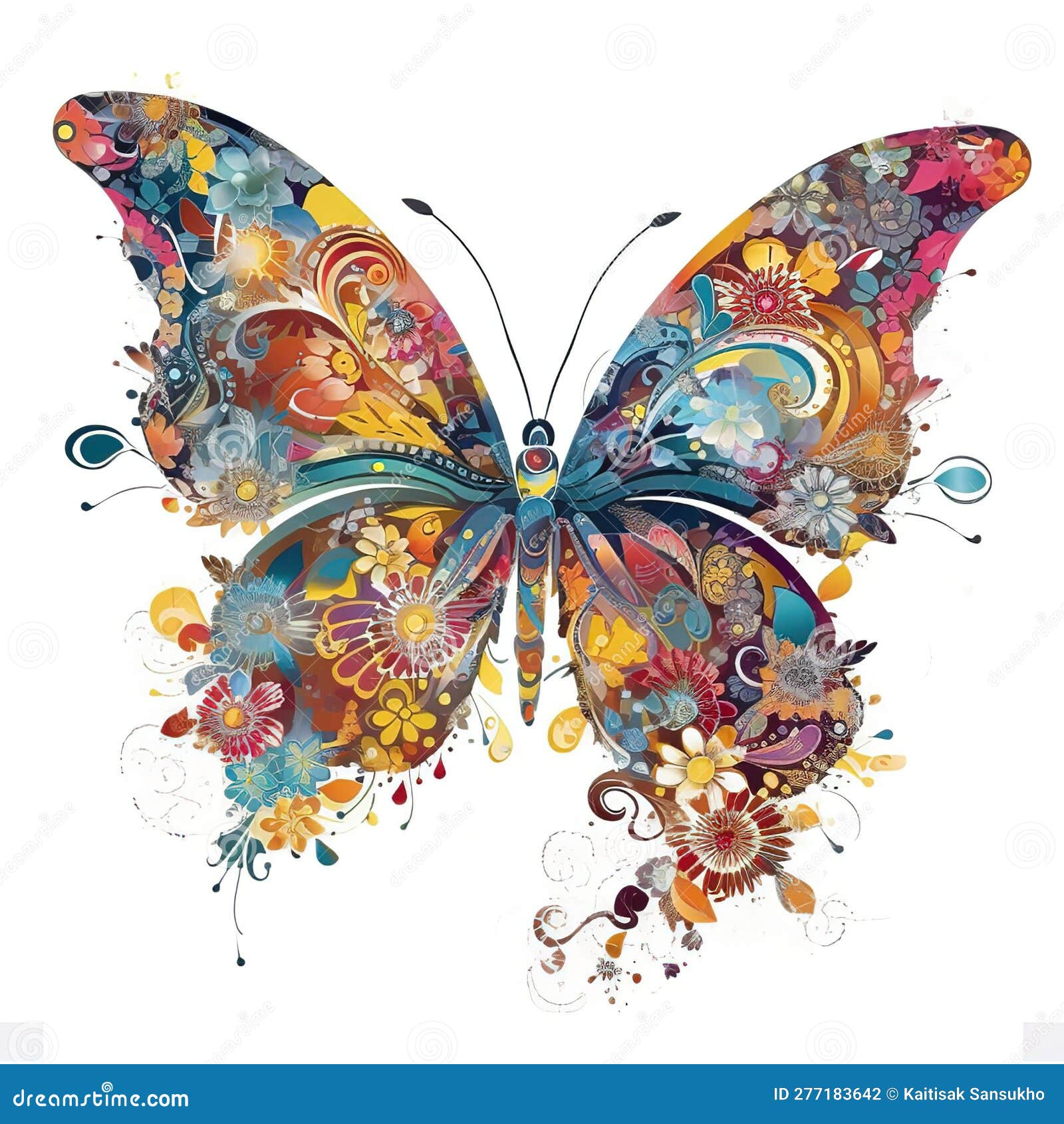 retro chic: butterfly and floral patterns