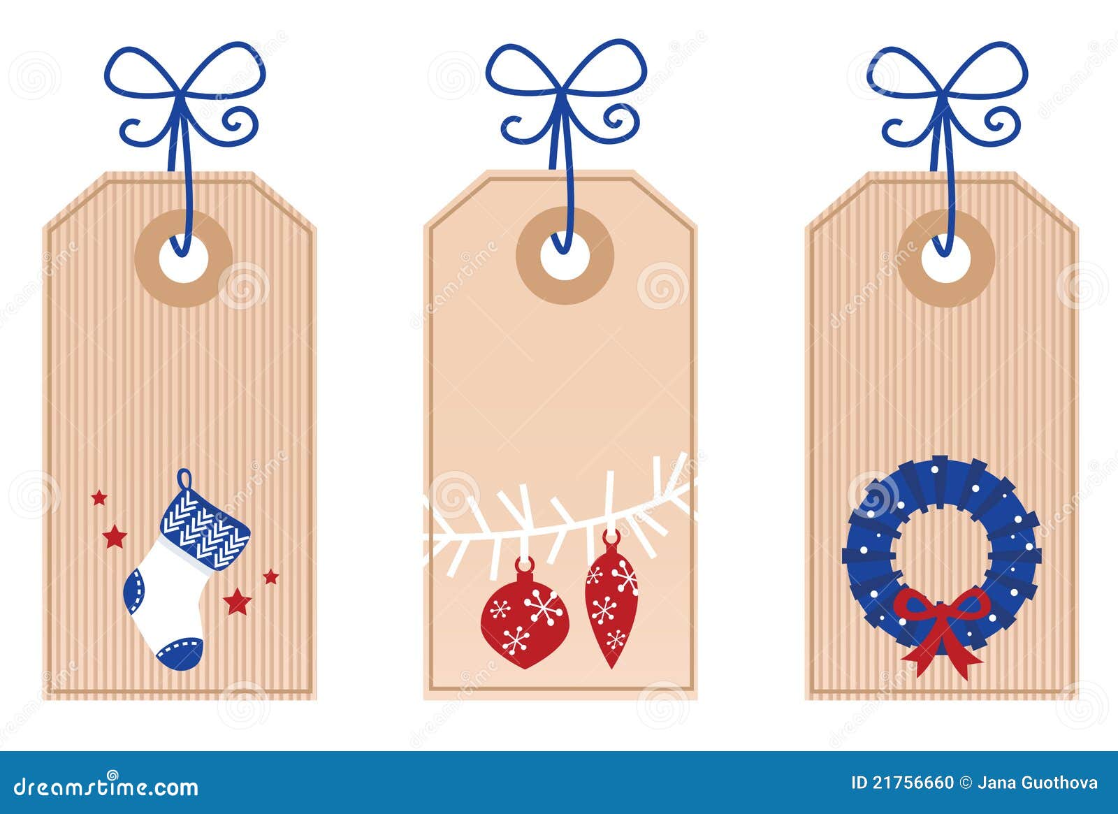 Download Retro Christmas Tags Labels Stock Vector Illustration of painting card