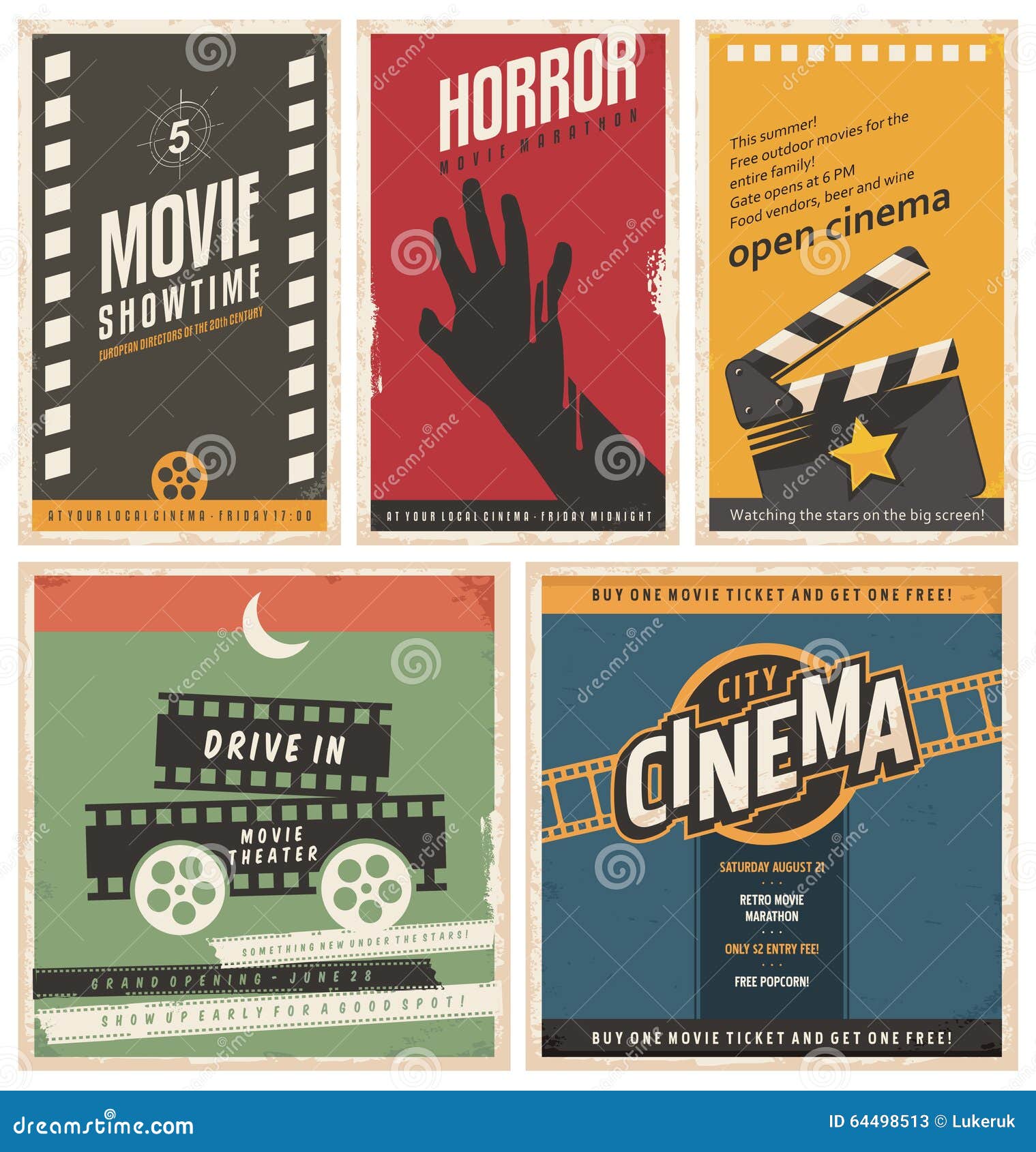 Realistic cinema movie poster template Royalty Free Vector