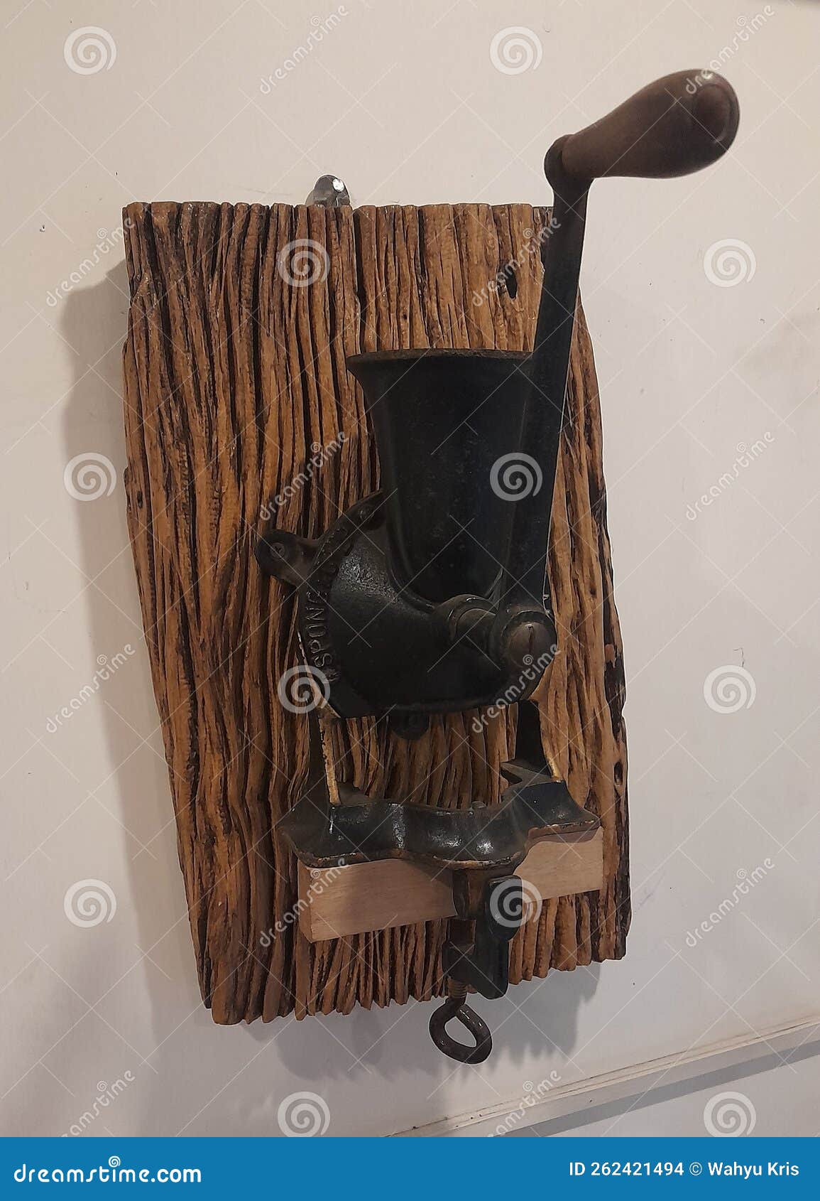 Retro Coffee Grinder on the Wall Stock Photo Image of statue, chair