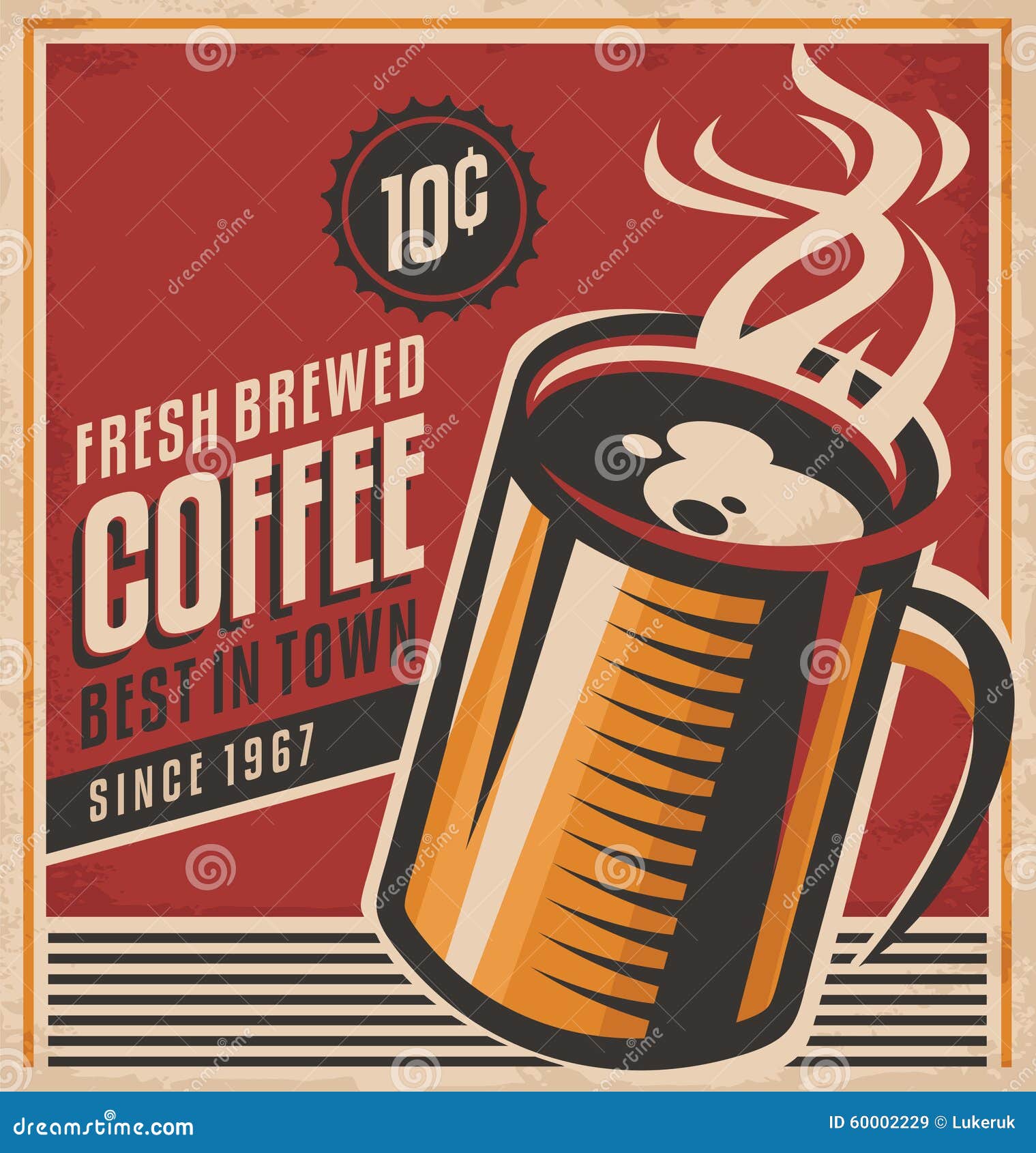 Retro coffee poster stock vector. Illustration of drink - 60002229
