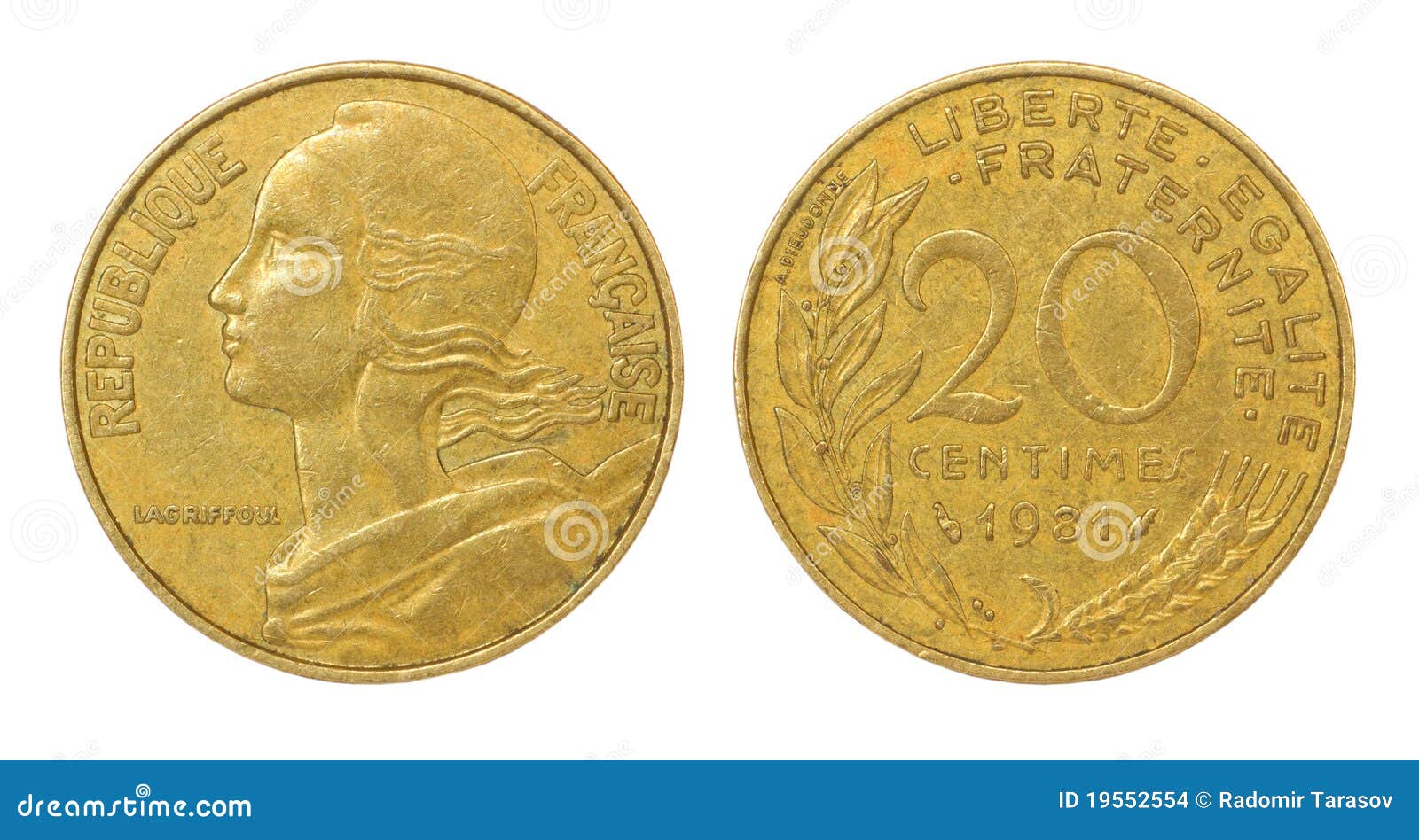 Retro Coin Of Franc Stock Images - Image: 19552554