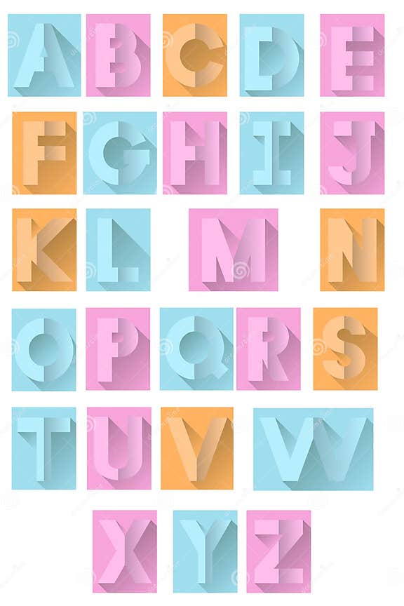 Retro Colorful Paper Alphabet Stock Vector - Illustration of graphic