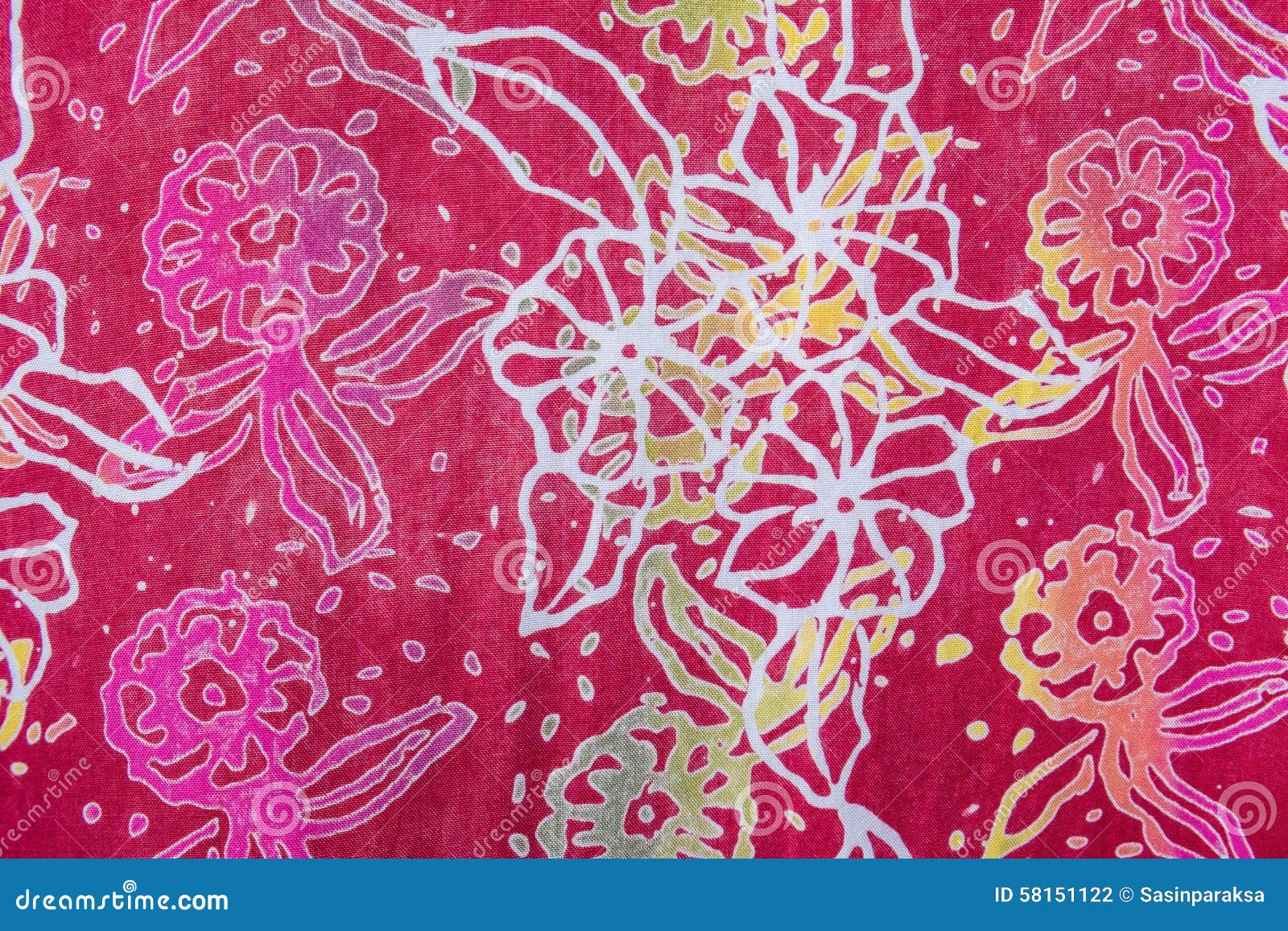 Retro Colorful Pink Fabric Flower Pattern Stock Photo Image of